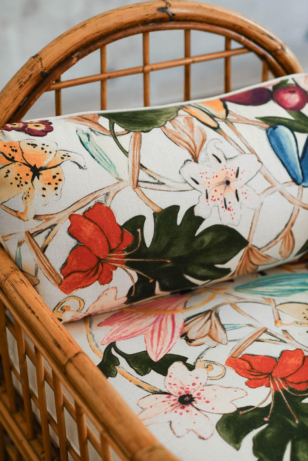 Paire de fauteuils à dossier arqué et bambou tissé, 1970 en vente 1