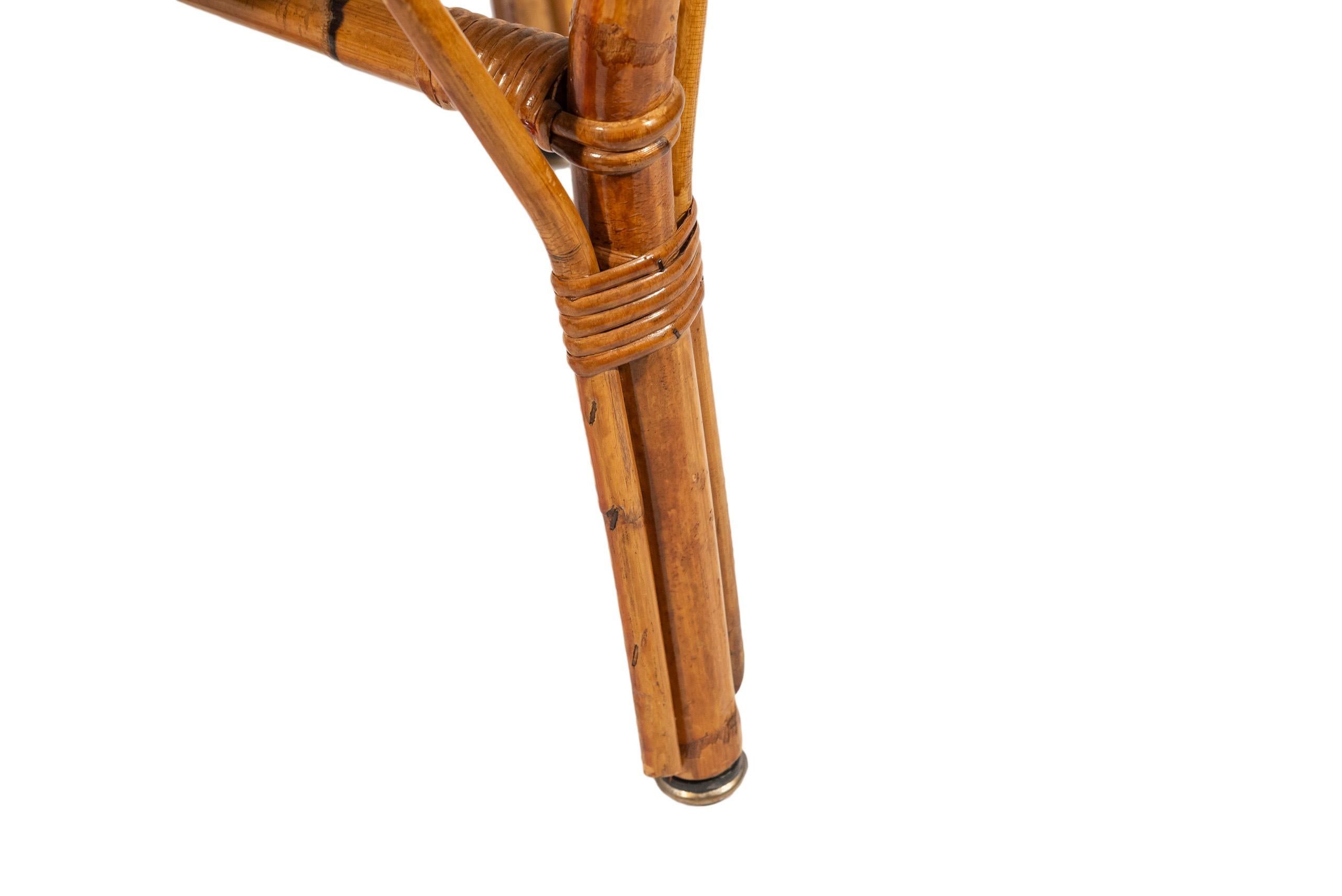 Paire de fauteuils avec table basse, bambou, circa 1970, France 4