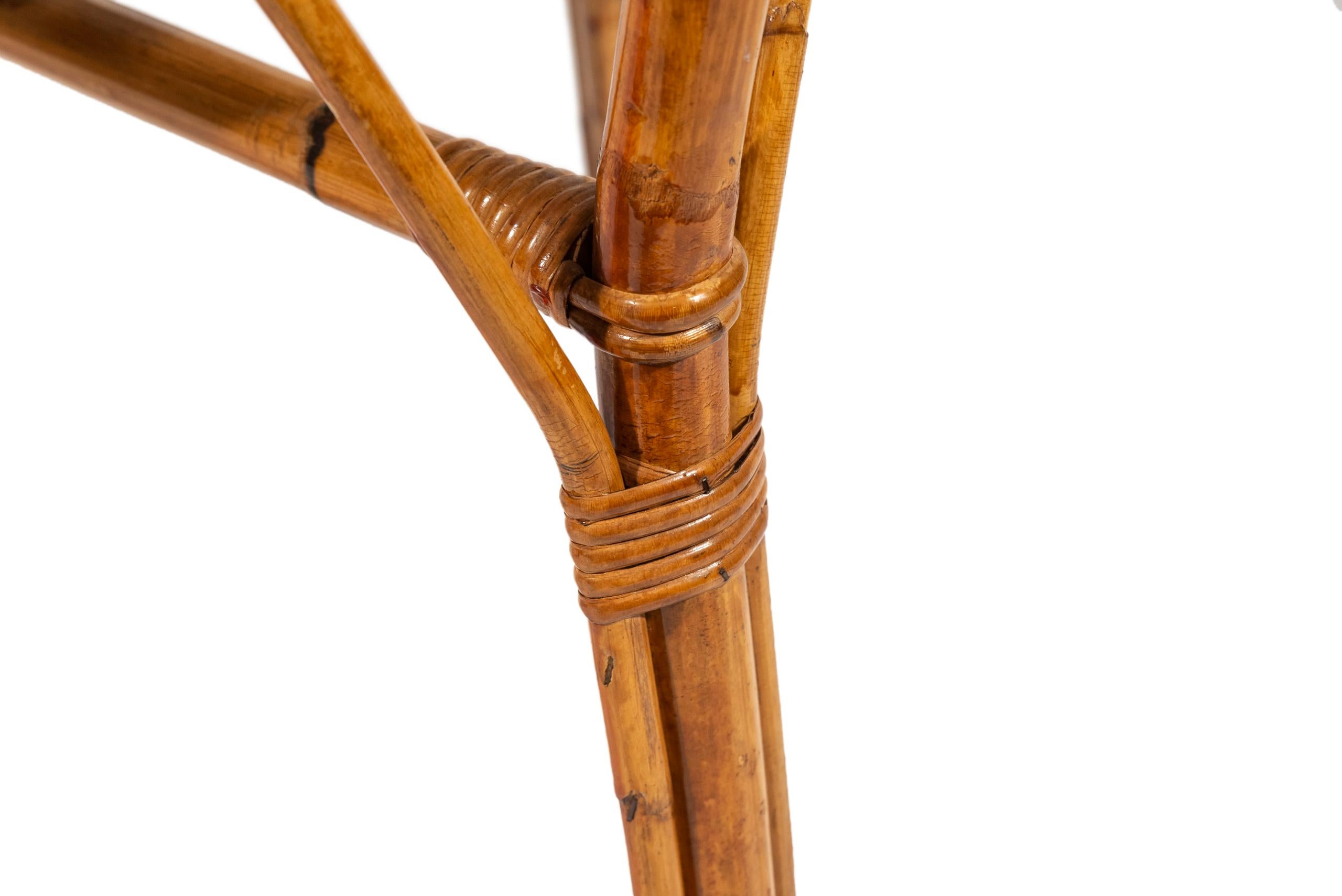 Bambou Paire de fauteuils avec table basse, bambou, circa 1970, France