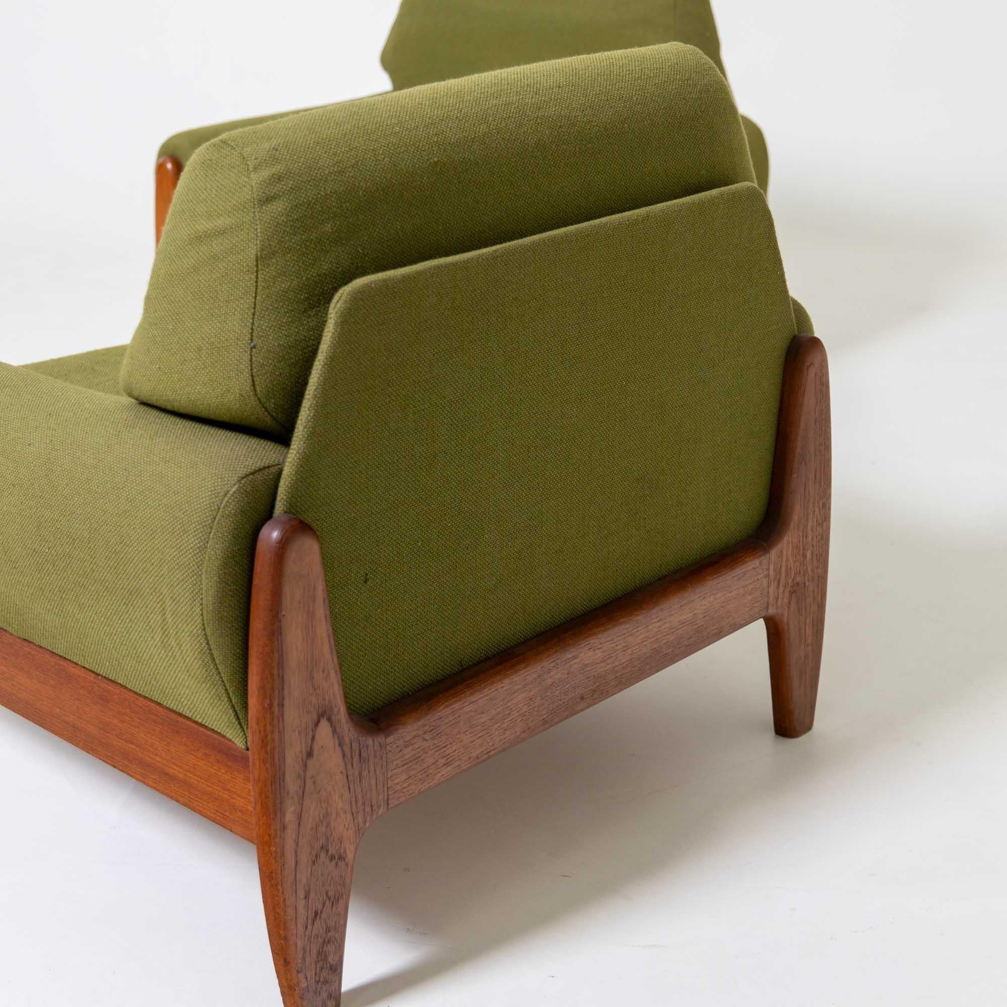 Pair of Armchairs with Green Upholstery, by Illum Denmark, Mid-20th Century For Sale 1
