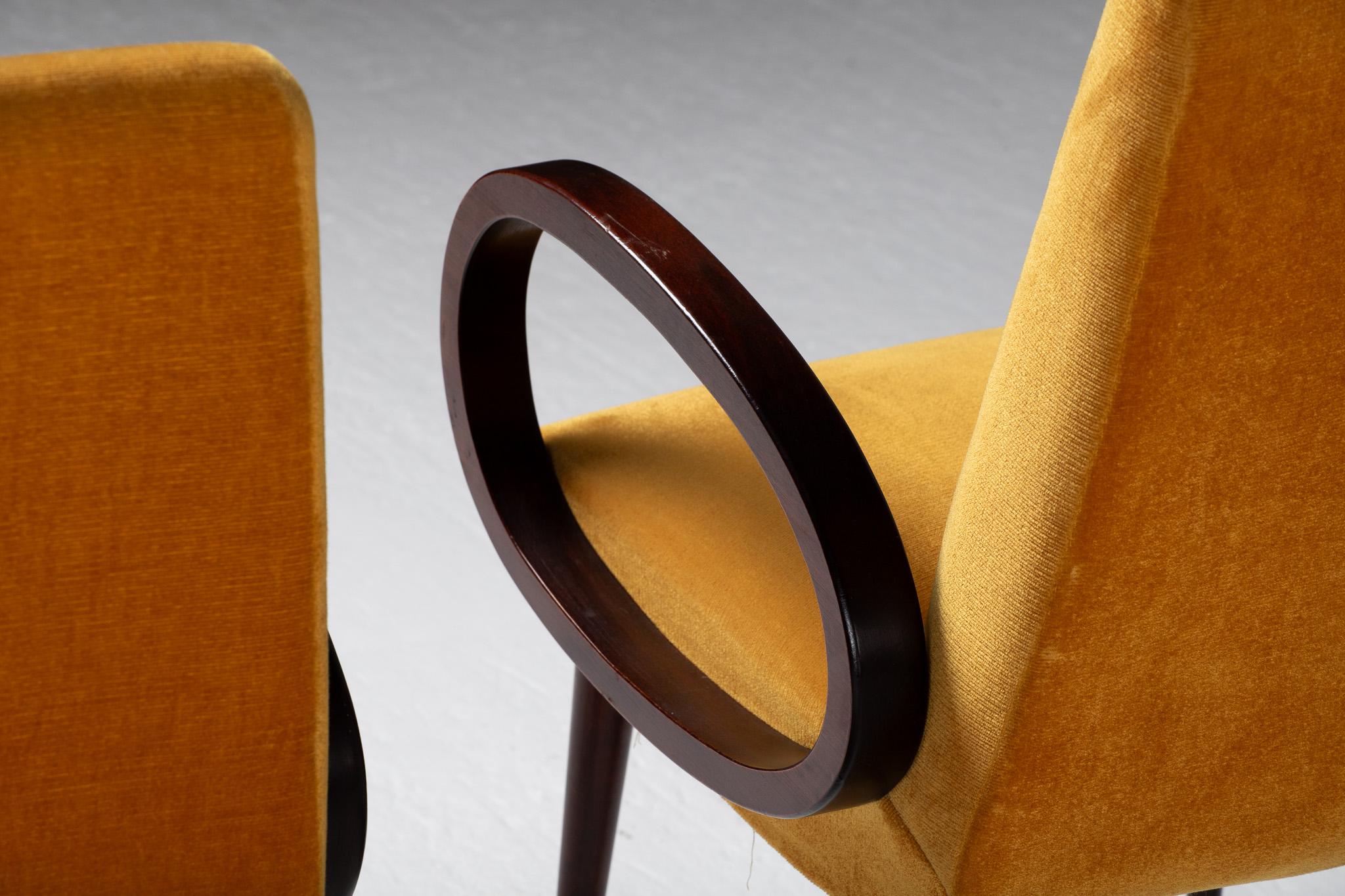 Pair of Armchairs with Loop Arms, Italy, 1950s For Sale 2