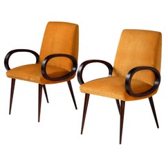 Pair of Armchairs with Loop Arms, Italy, 1950s
