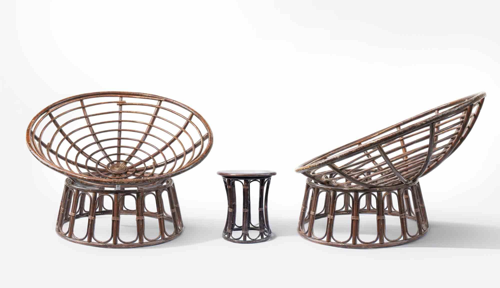 French Pair of Armchairs with matching side Table 