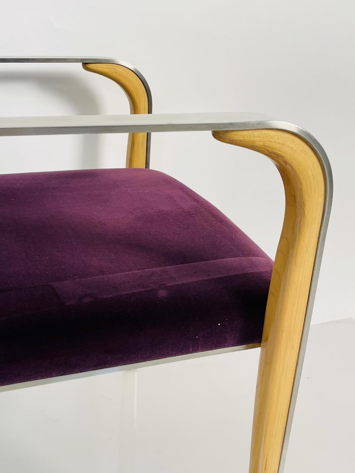 Ein Paar Sessel mit Metall- und Holzrahmen von Bernhardt im Angebot 5