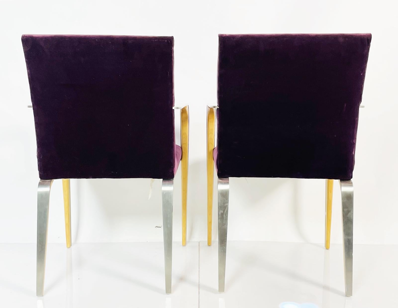 Ein Paar Sessel mit Metall- und Holzrahmen von Bernhardt (21. Jahrhundert und zeitgenössisch) im Angebot