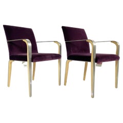 Pair of Armchairs with Metal & Wood Frames by Bernhardt