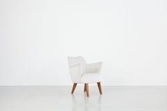 Cassina Pair of Italian White Velvet Armchairs, of Transatlantic Ship "Augustus"