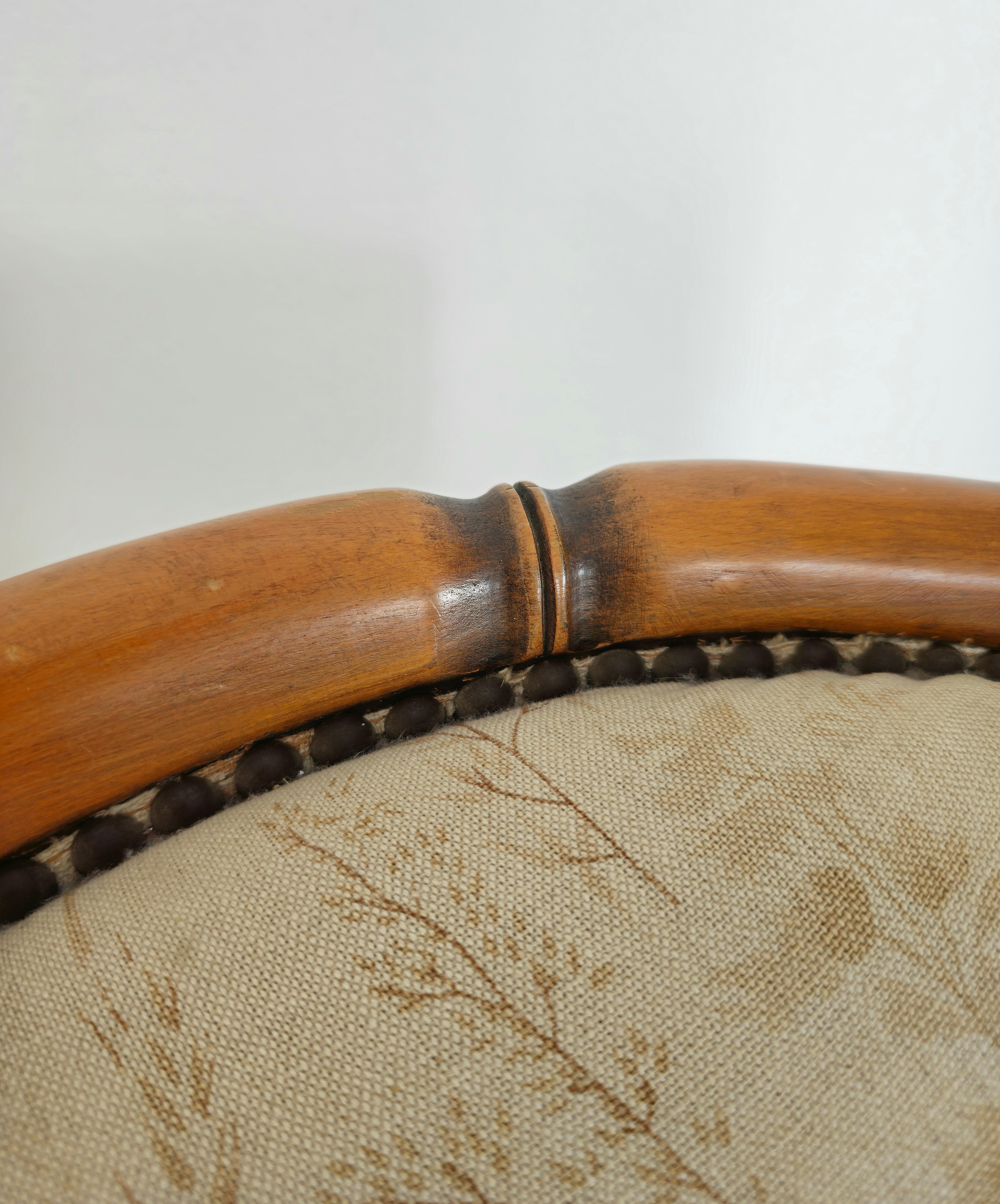 Paire de Fauteuils en Bois Tissu Giorgetti Design Italien Moderne Milieu du Siècle 1960s État moyen - En vente à Palermo, IT