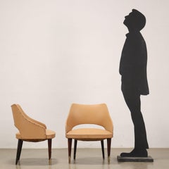 Pair of Armchairs Wood Italy, 1950s-1960s