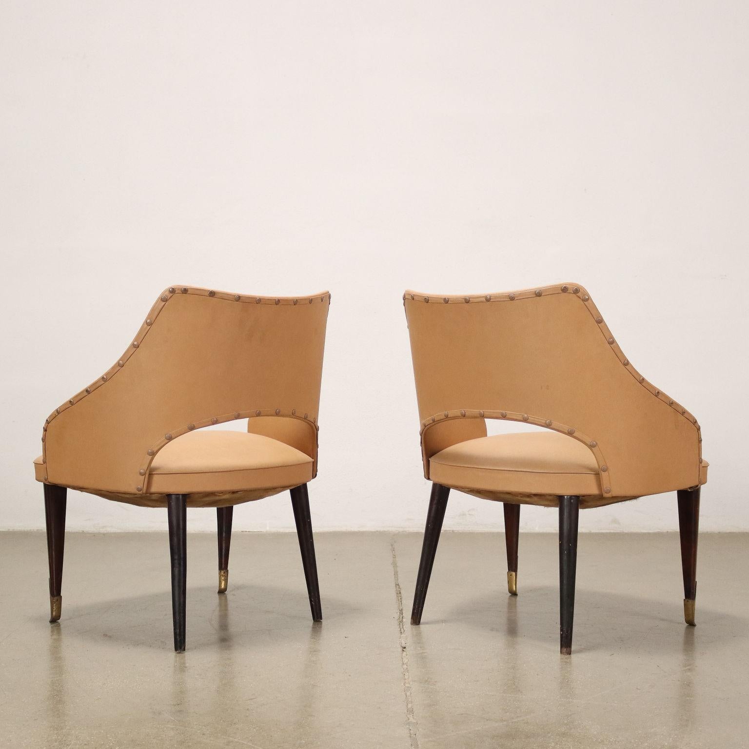 Pair of Armchairs Wood Italy, 1950s-1960s For Sale 2