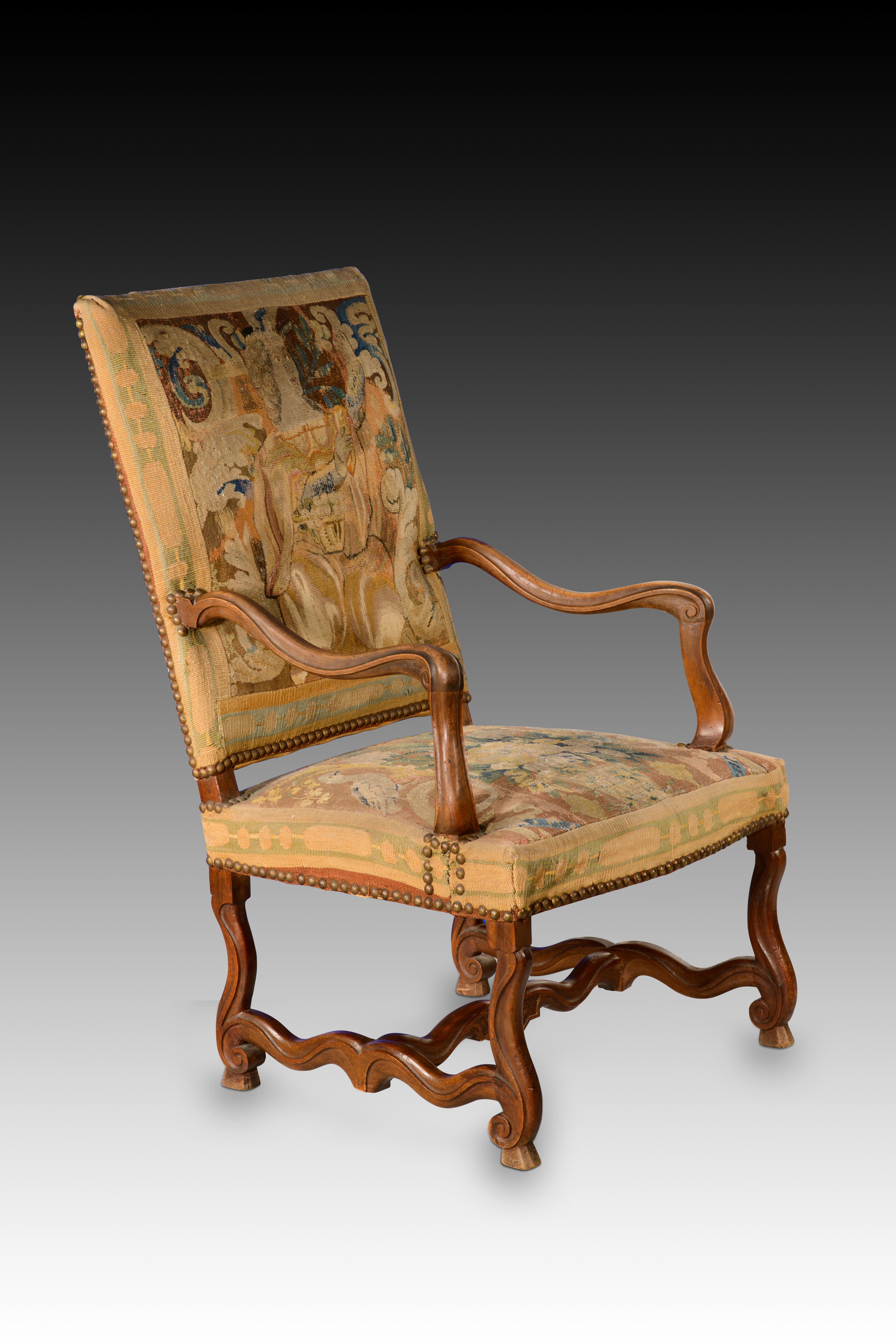 Rococo Paire de fauteuils. Bois, textile. XVIIIe siècle. en vente