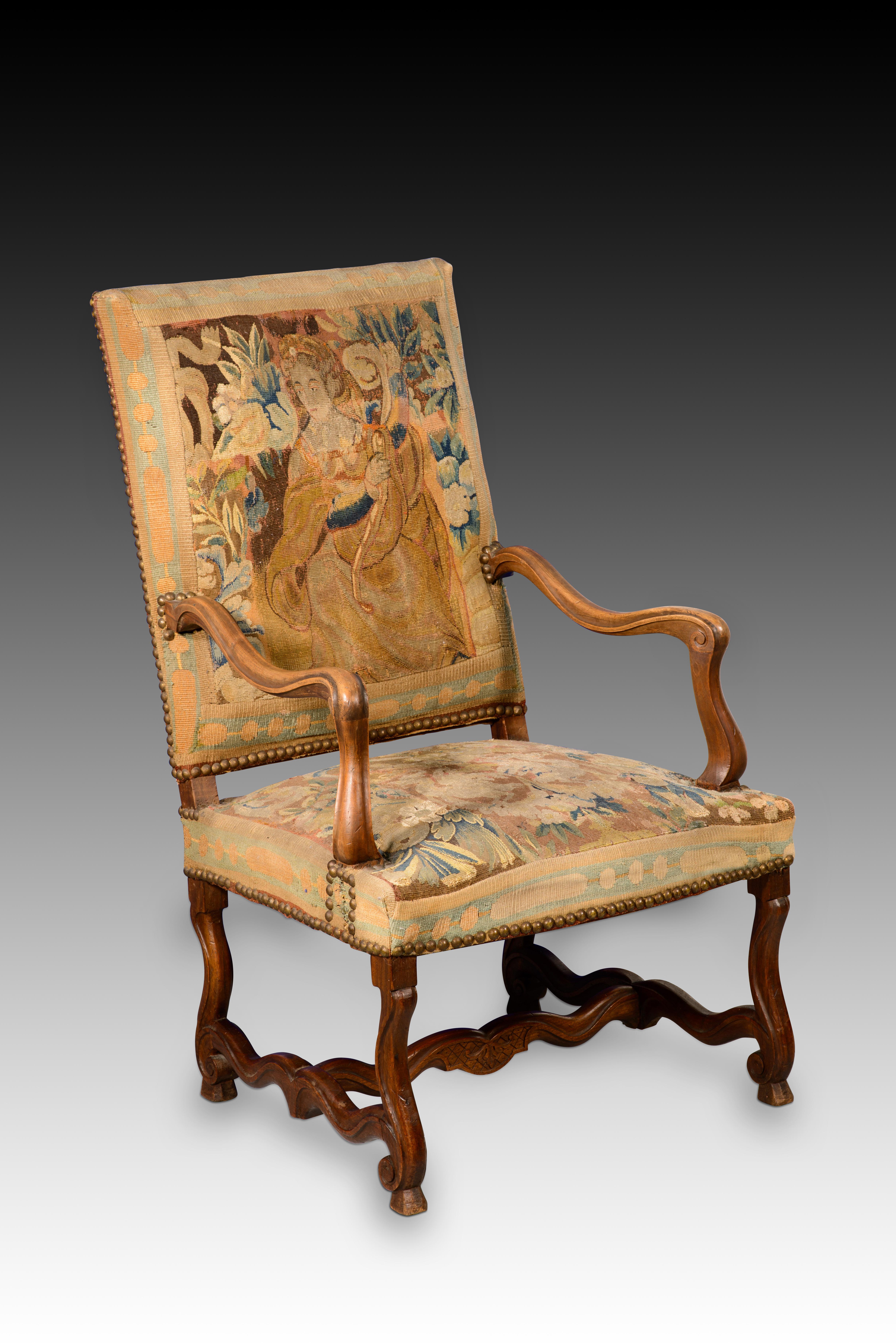 Autre Paire de fauteuils. Bois, textile. XVIIIe siècle. en vente