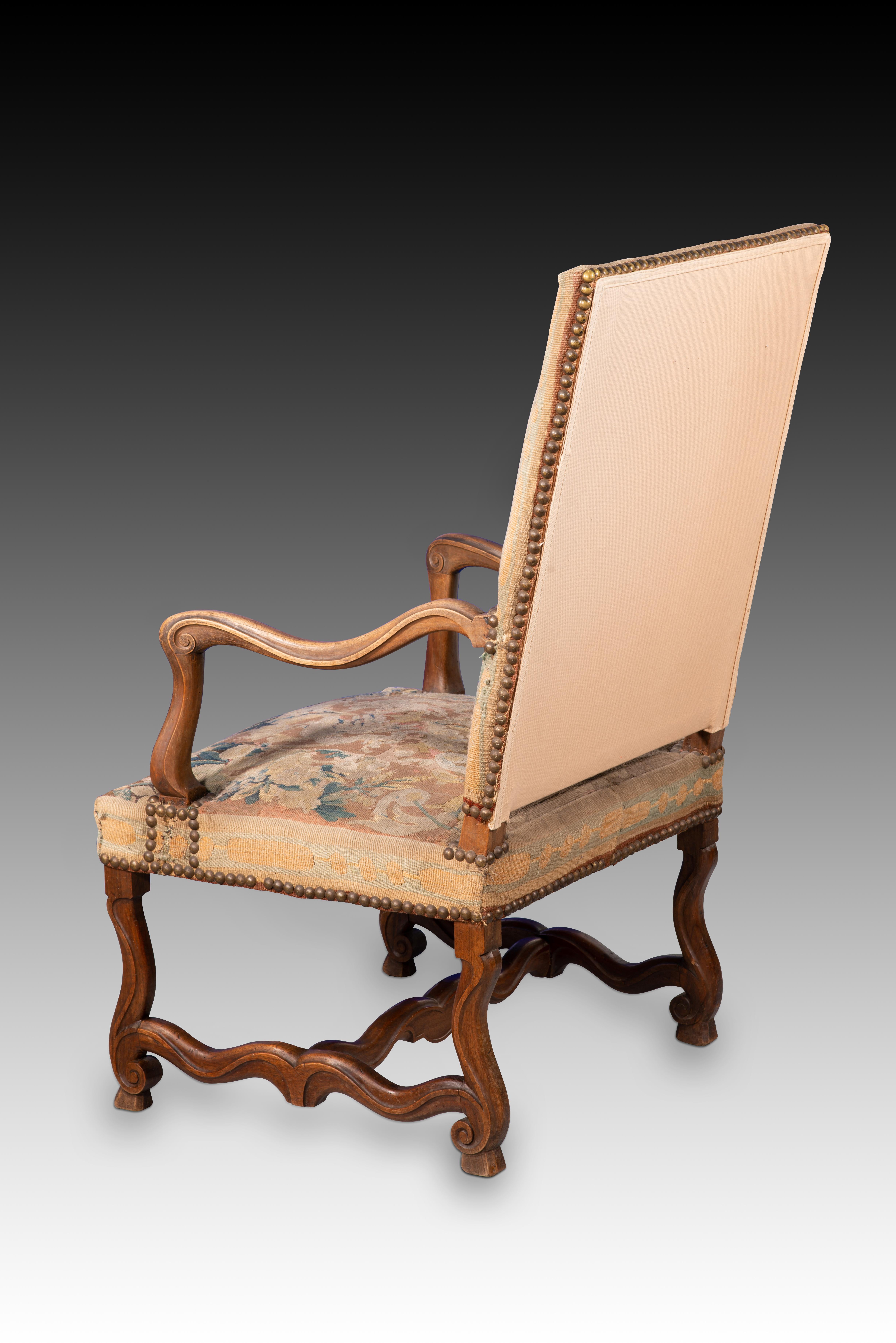 Paire de fauteuils. Bois, textile. XVIIIe siècle. en vente 2
