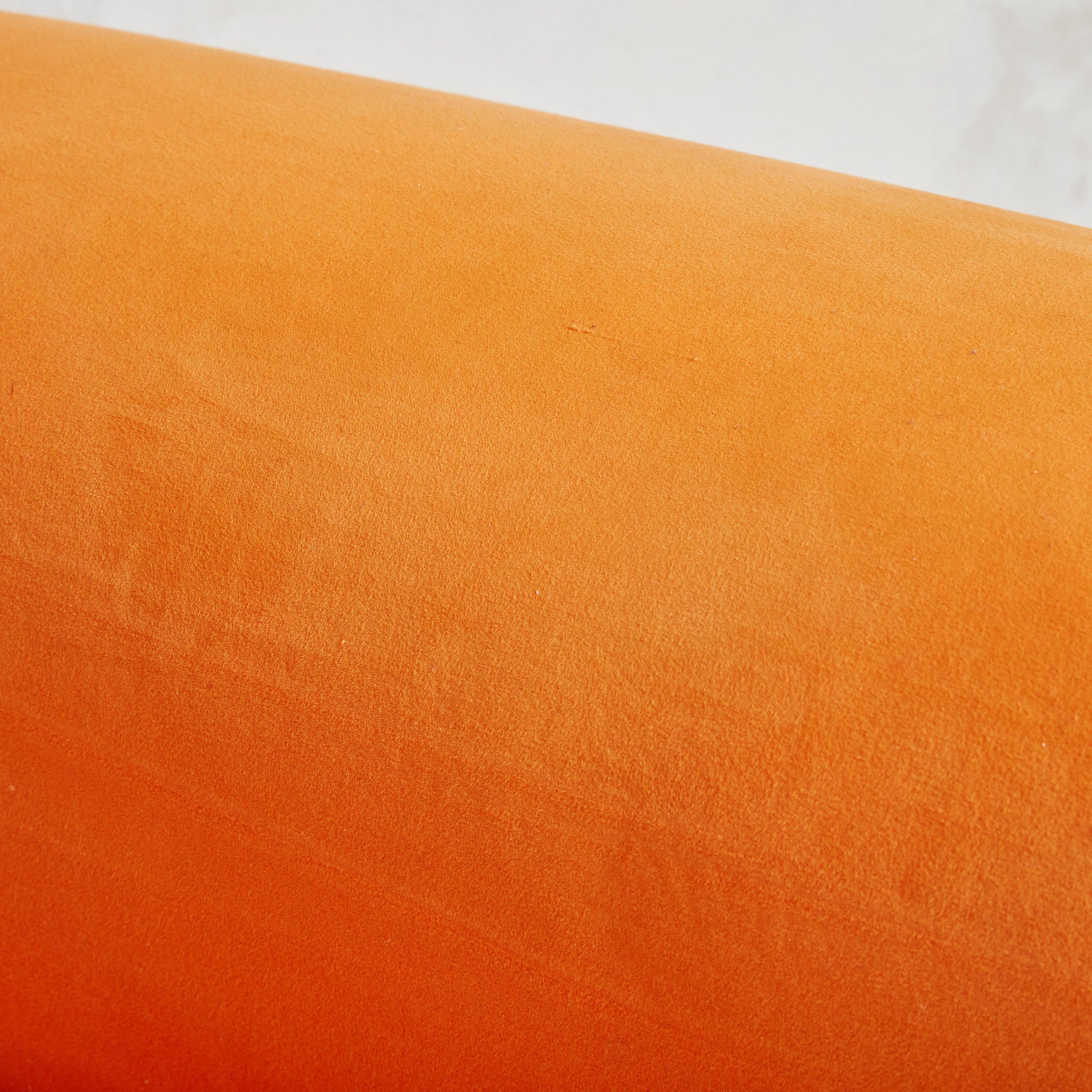 Pair of Armless Lounge Chairs in Original Orange Fabric, Italy 1970s 4
