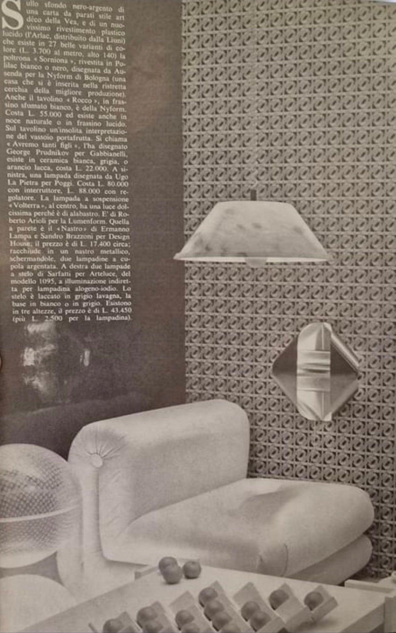 Italian Pair of Armless Lounge Chairs in Original Orange Fabric, Italy 1970s