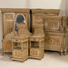 Pair of Armoires, Pair of Nightstands, Pair of Beds & Vanity Antique Suite Set