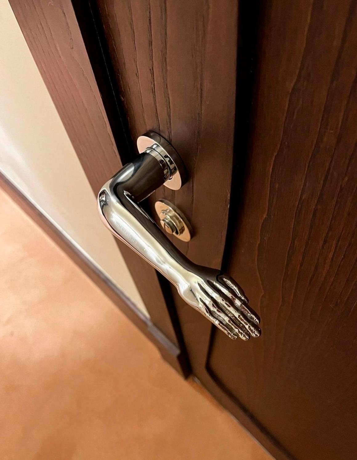 Contemporary Pair Of Arms Door Handles by Quintana Partners For Sale