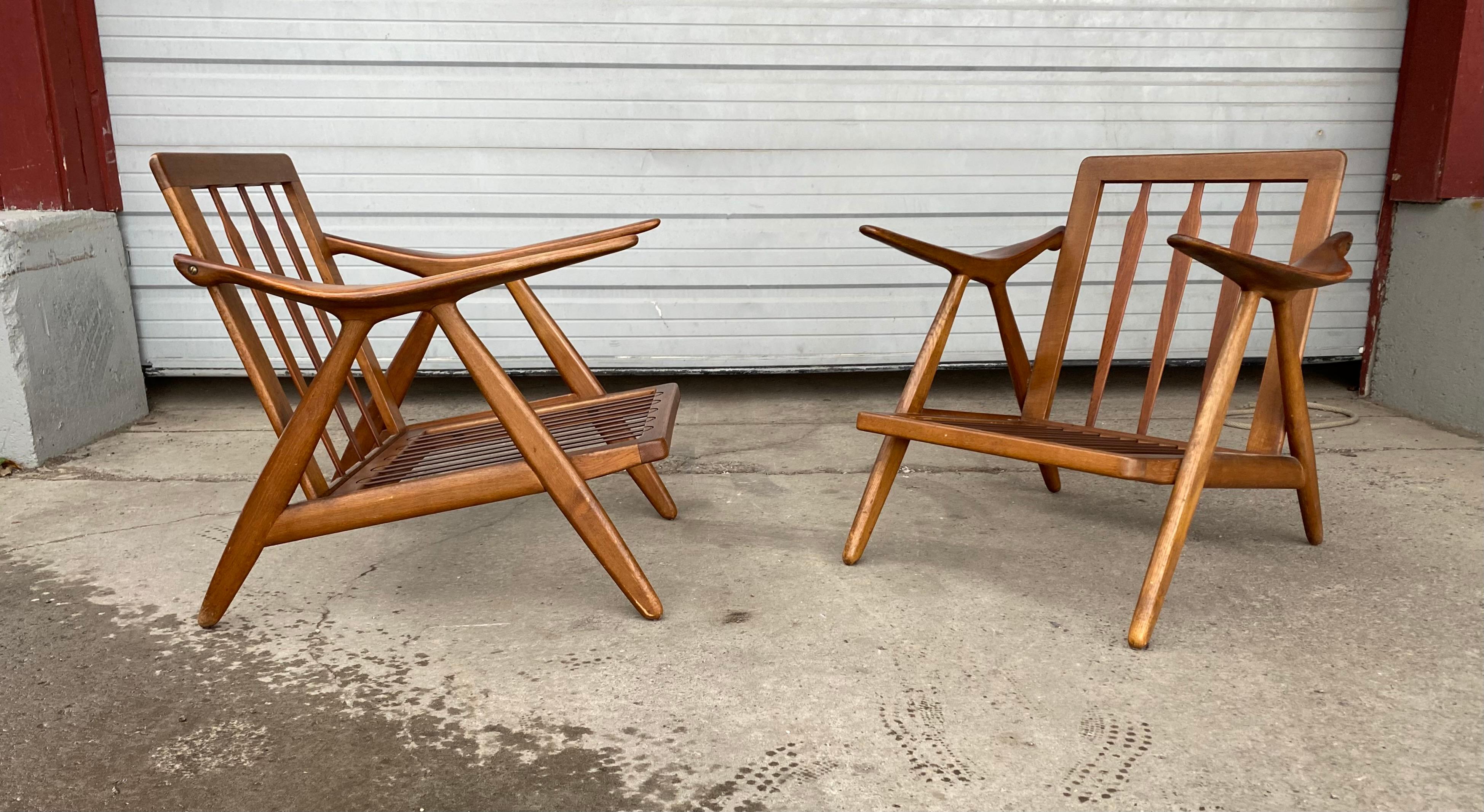 Danish Pair of Arne Hovmand Olsen for Mogens Kold Lounge Chairs