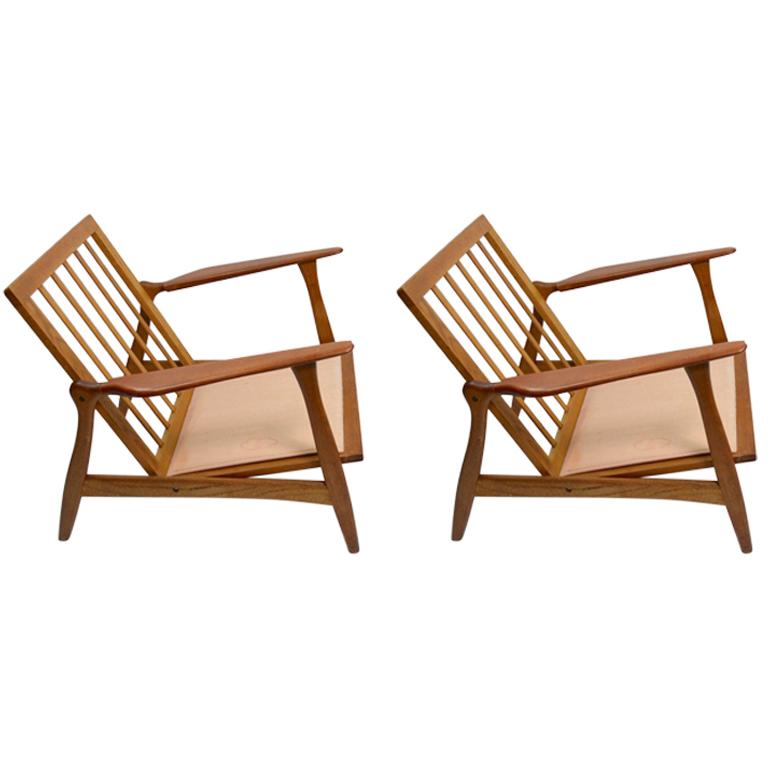 Pair of Arne Hovmand Olsen for Mogens Kold Lounge Chairs For Sale