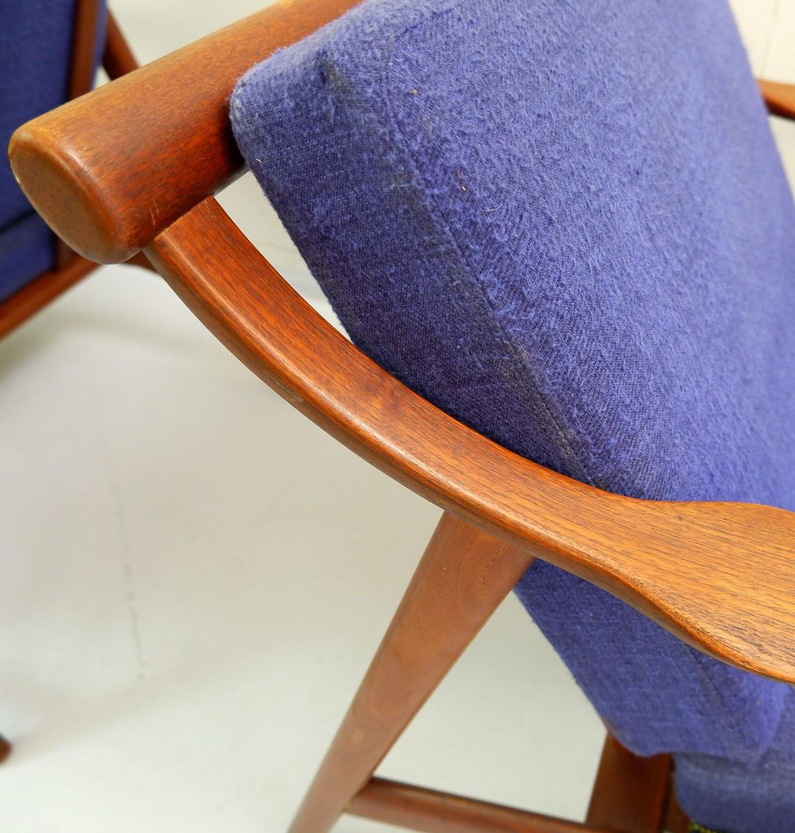 Pair of Arne Hovmand-Olsen Model MK-119 Lounge Chairs for Mogens Kold In Good Condition In Brussels, BE