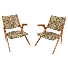 Pair of Arne Hovmand Olsen-Style Swedish Mid-Century Teak Armchairs, 1960's