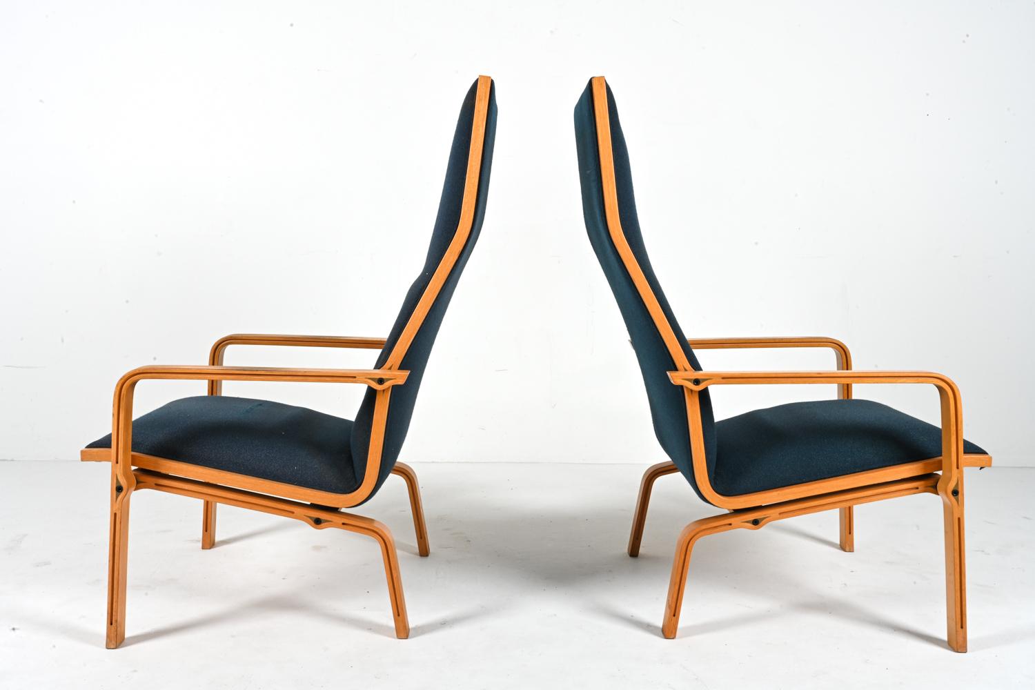 Pair of  Arne Jacobsen for Fritz Hansen Catherine Chairs in Beechwood For Sale 1