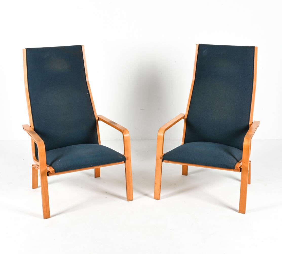 Pair of Arne Jacobsen for Fritz Hansen Catherine Chairs in Beechwood