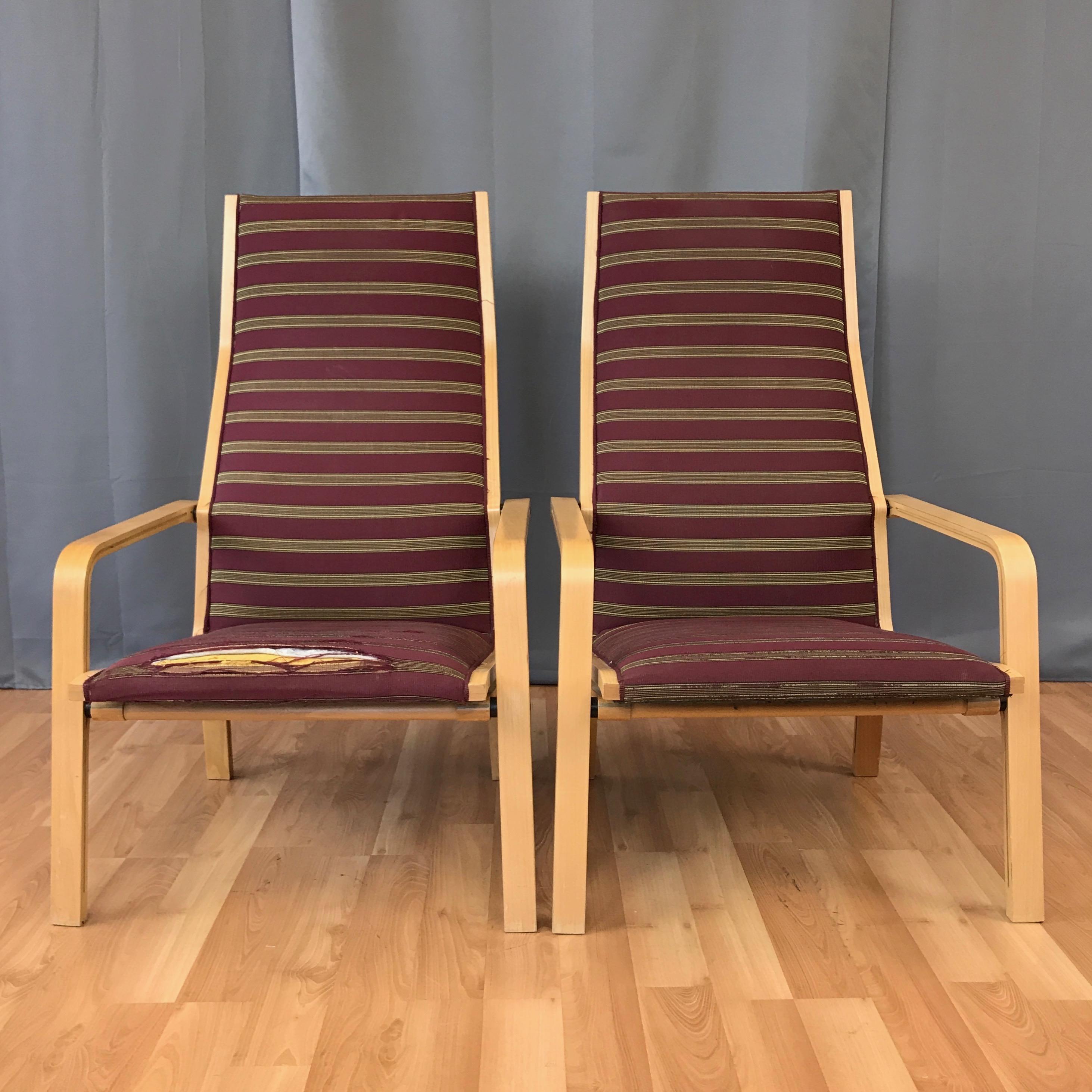 Scandinavian Modern Pair of Arne Jacobsen for Fritz Hansen St Catherine’s Lounge Chairs