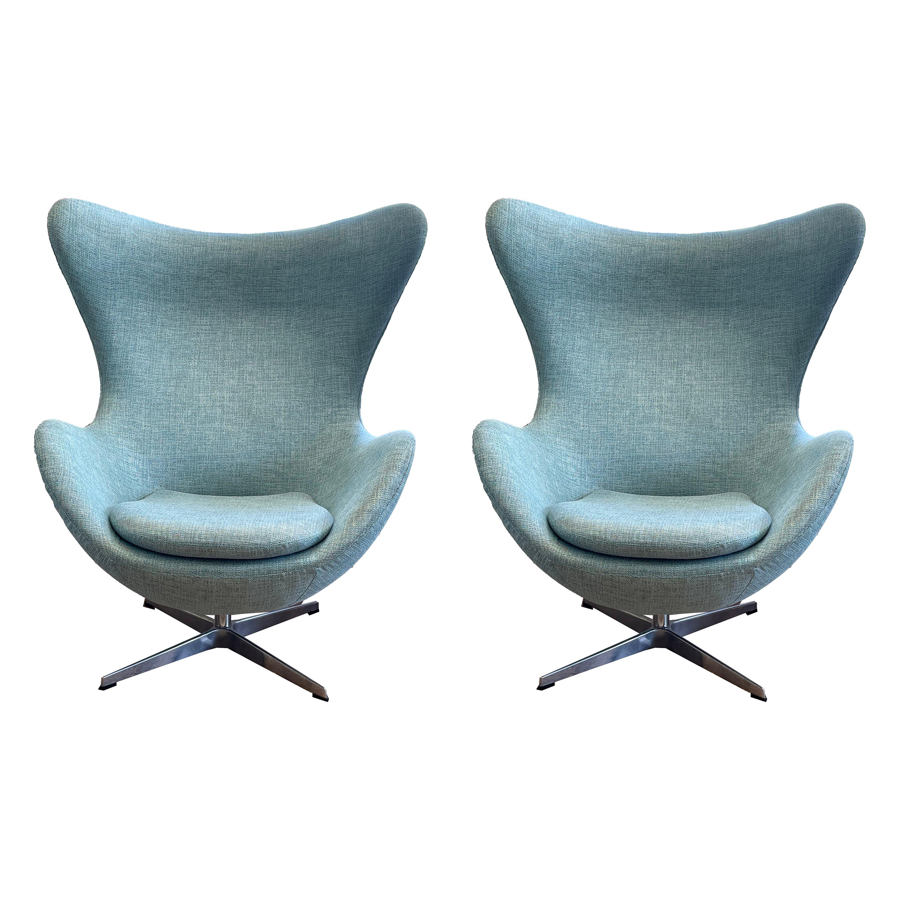 Pair of Arne Jacobsen Style Egg Chairs