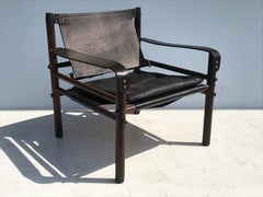 Pair of Arne Norell Black "Sirocco" Safari Chairs