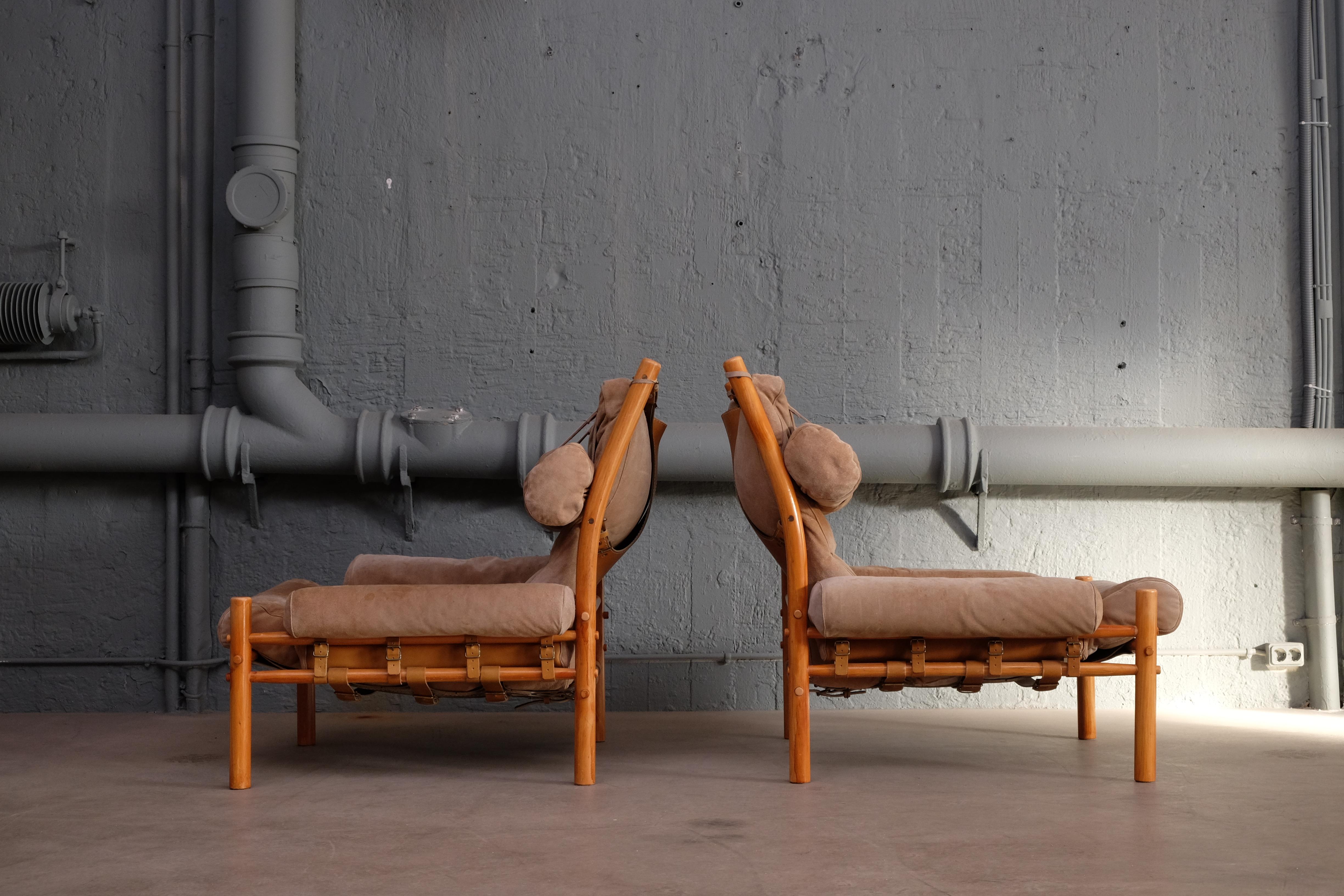 Scandinavian Modern Pair of Arne Norell Easy Chair Model Inca, 1970s