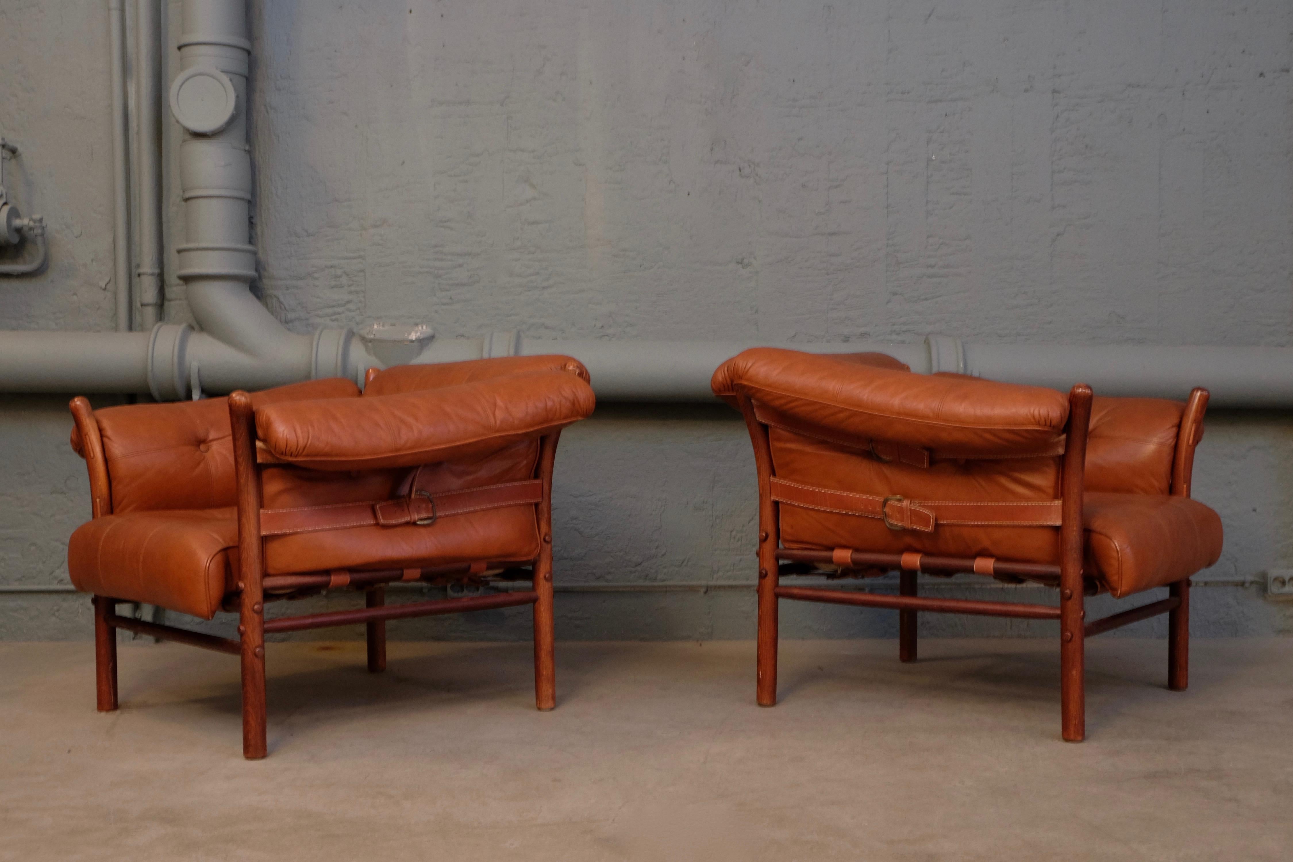 Pair of Arne Norell Easy Chairs Model Ilona, 1960s 4