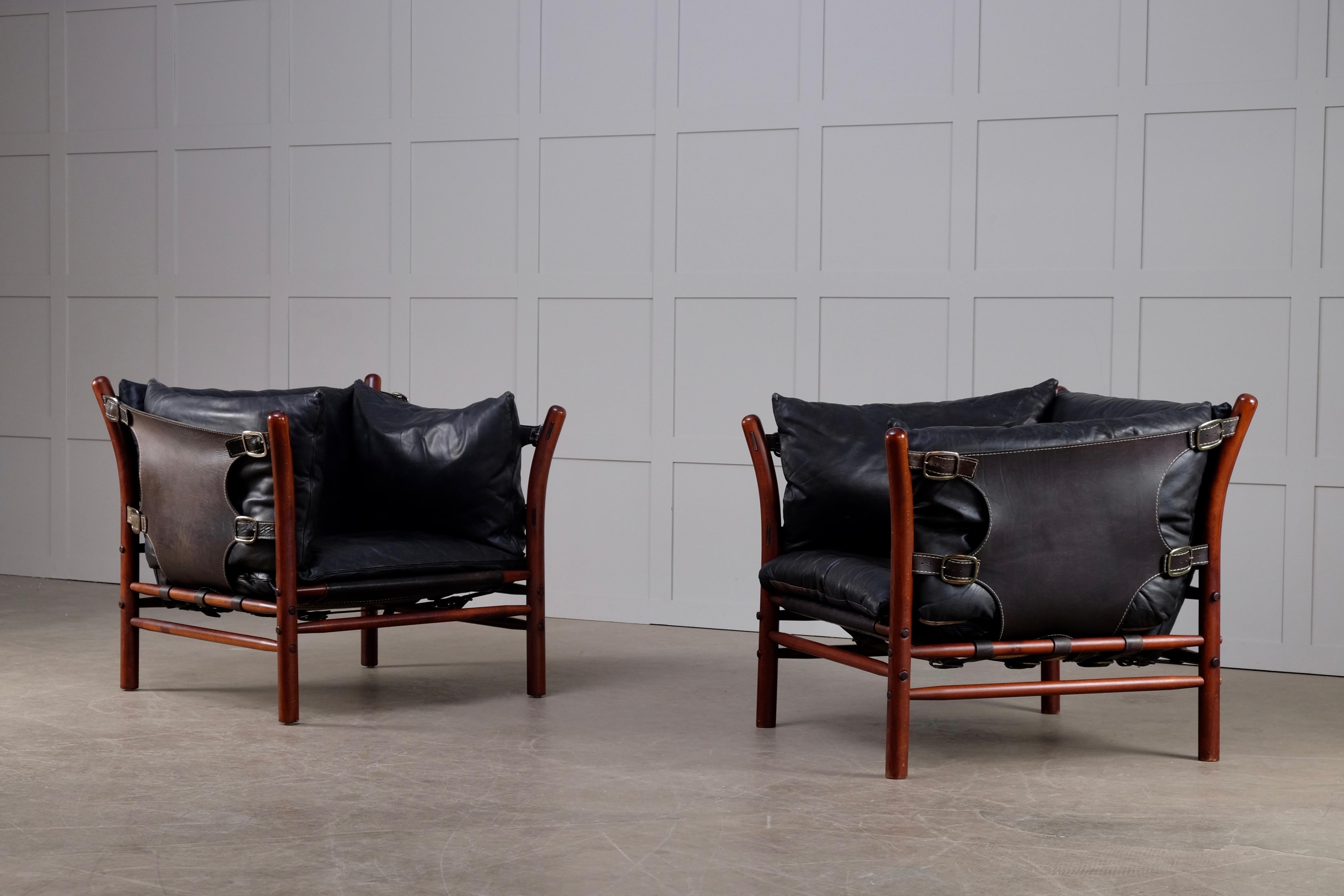 Pair of Arne Norell Easy Chairs Model Ilona, 1970s 3