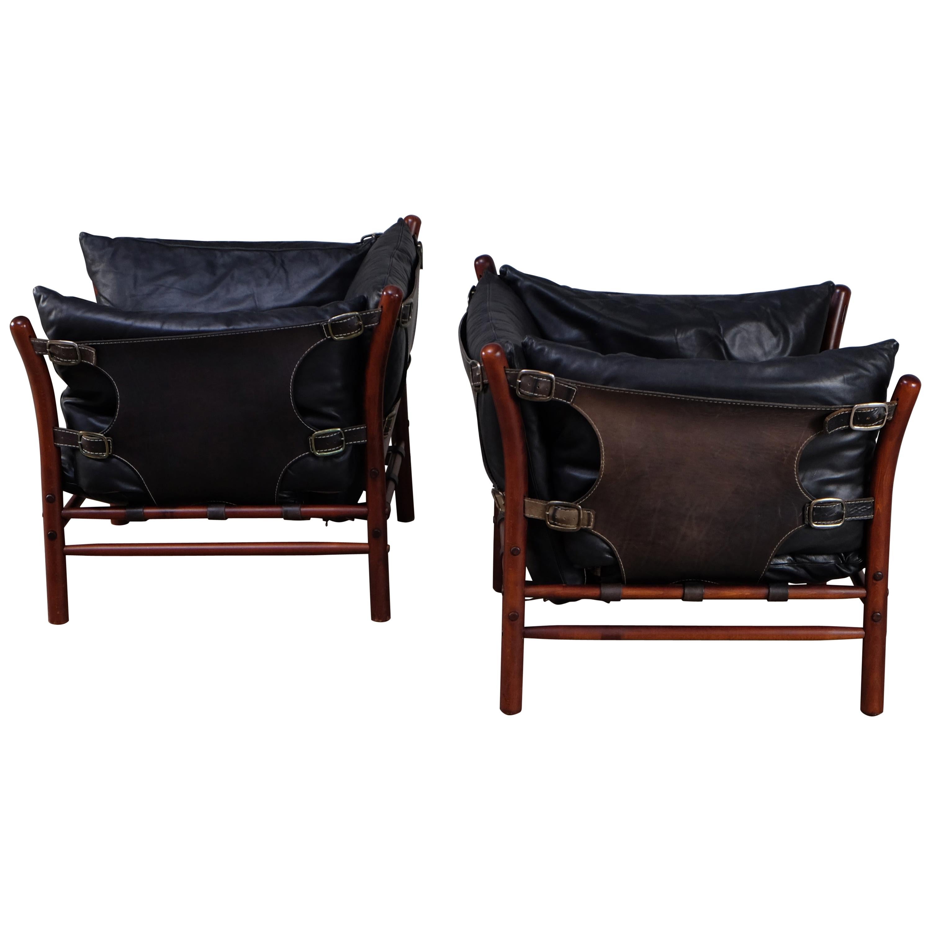 Pair of Arne Norell Easy Chairs Model Ilona, 1970s