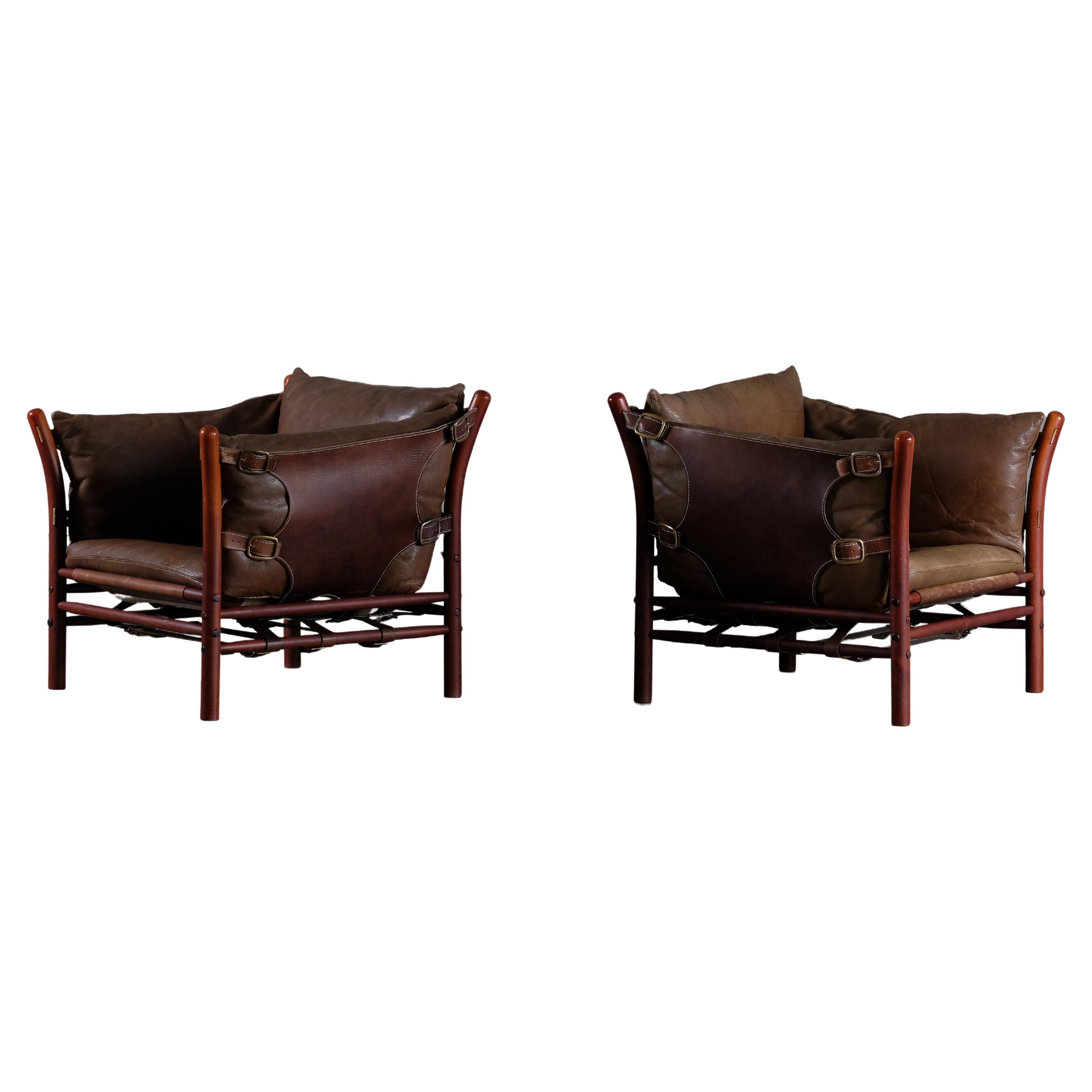 Pair of Arne Norell Easy Chairs Model Ilona, 1970s