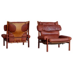 Pair of Arne Norell Easy Chairs Model Inca, 1960s