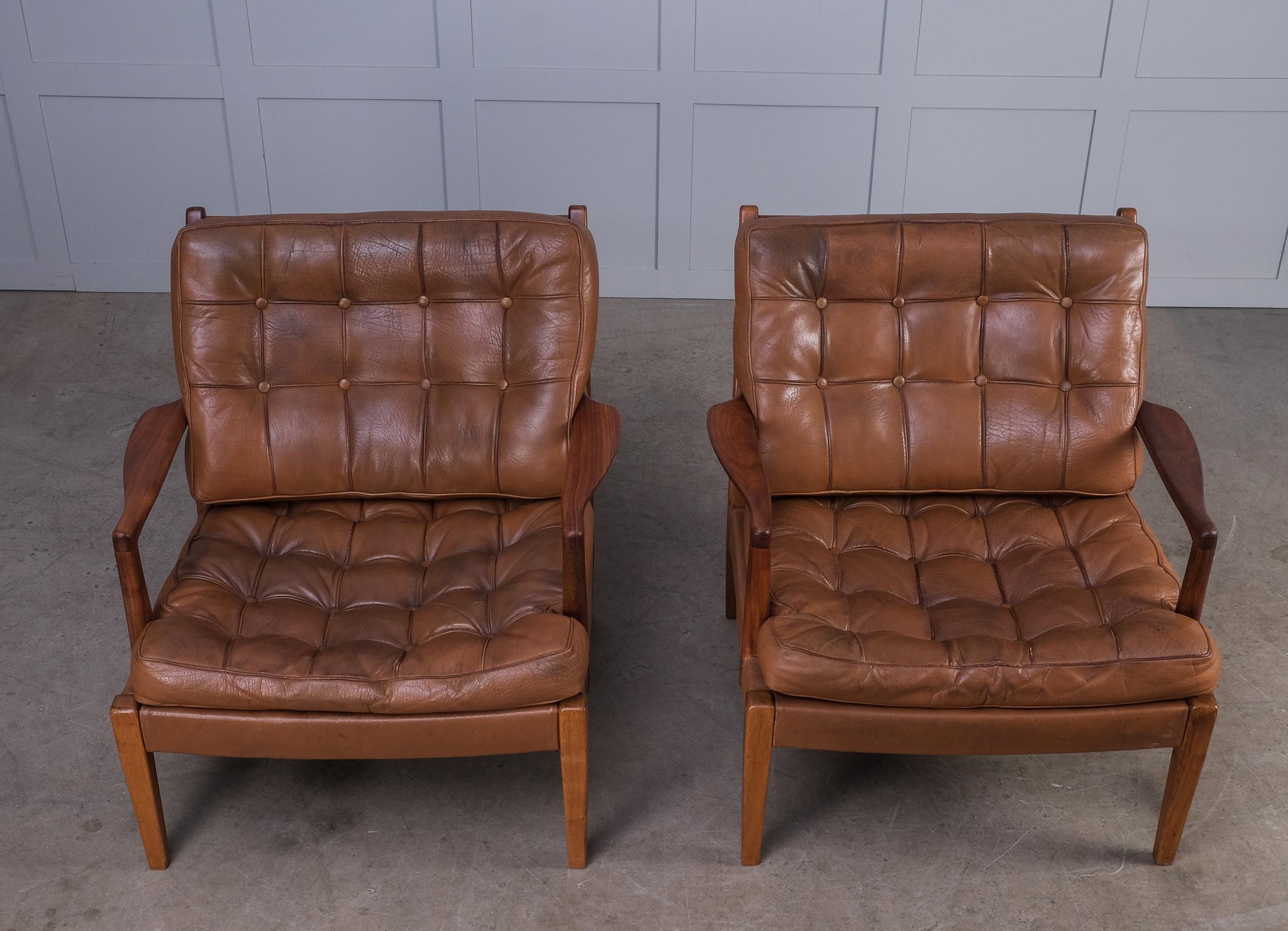 Pair of Arne Norell Easy Chairs Model 