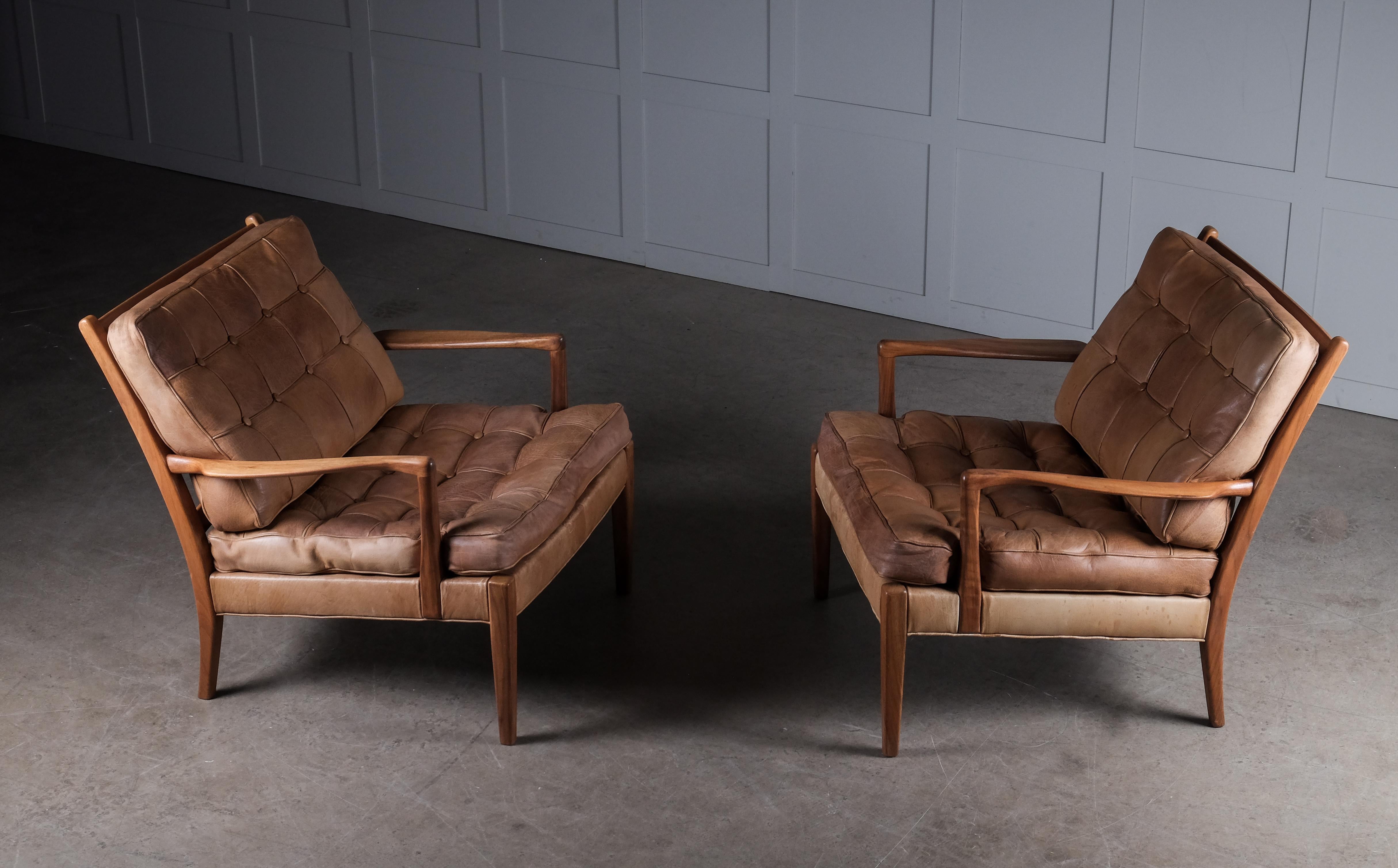 Pair of Arne Norell Easy Chairs Model 