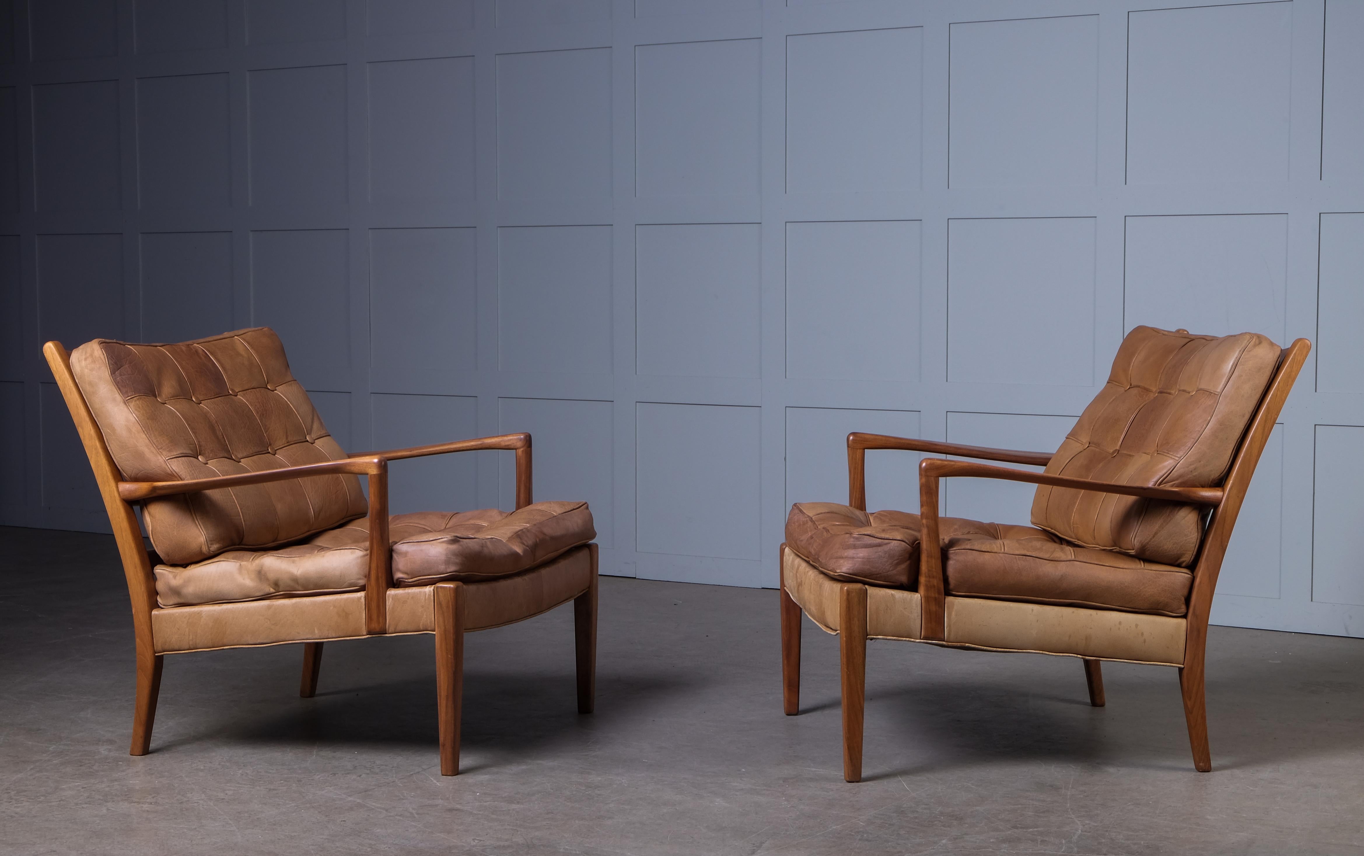 Pair of Arne Norell Easy Chairs Model 