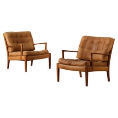 Pair of Arne Norell Easy Chairs Model "Löven", 1960s