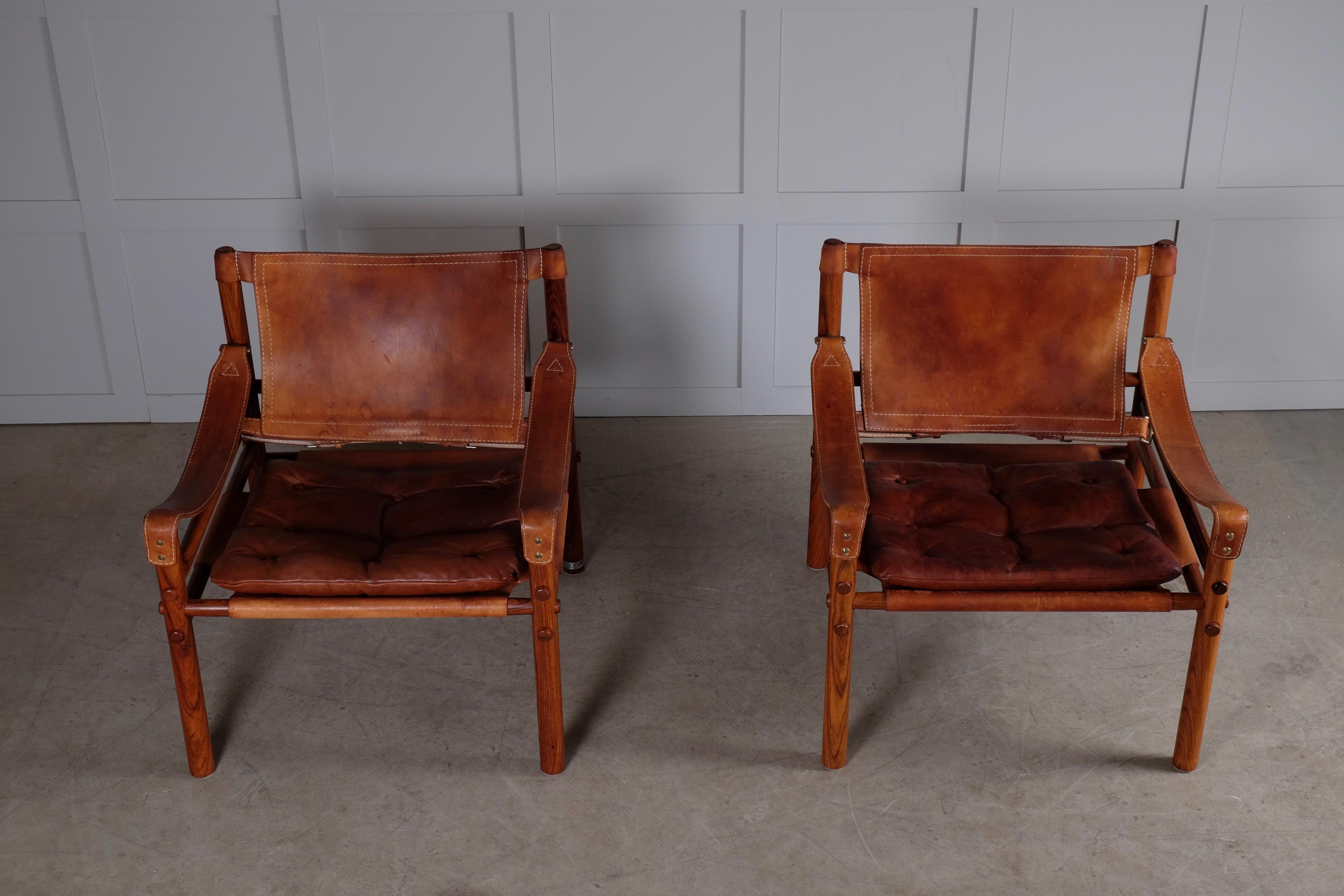 Pair of Arne Norell Easy Chairs Model Sirocco, 1960s 3