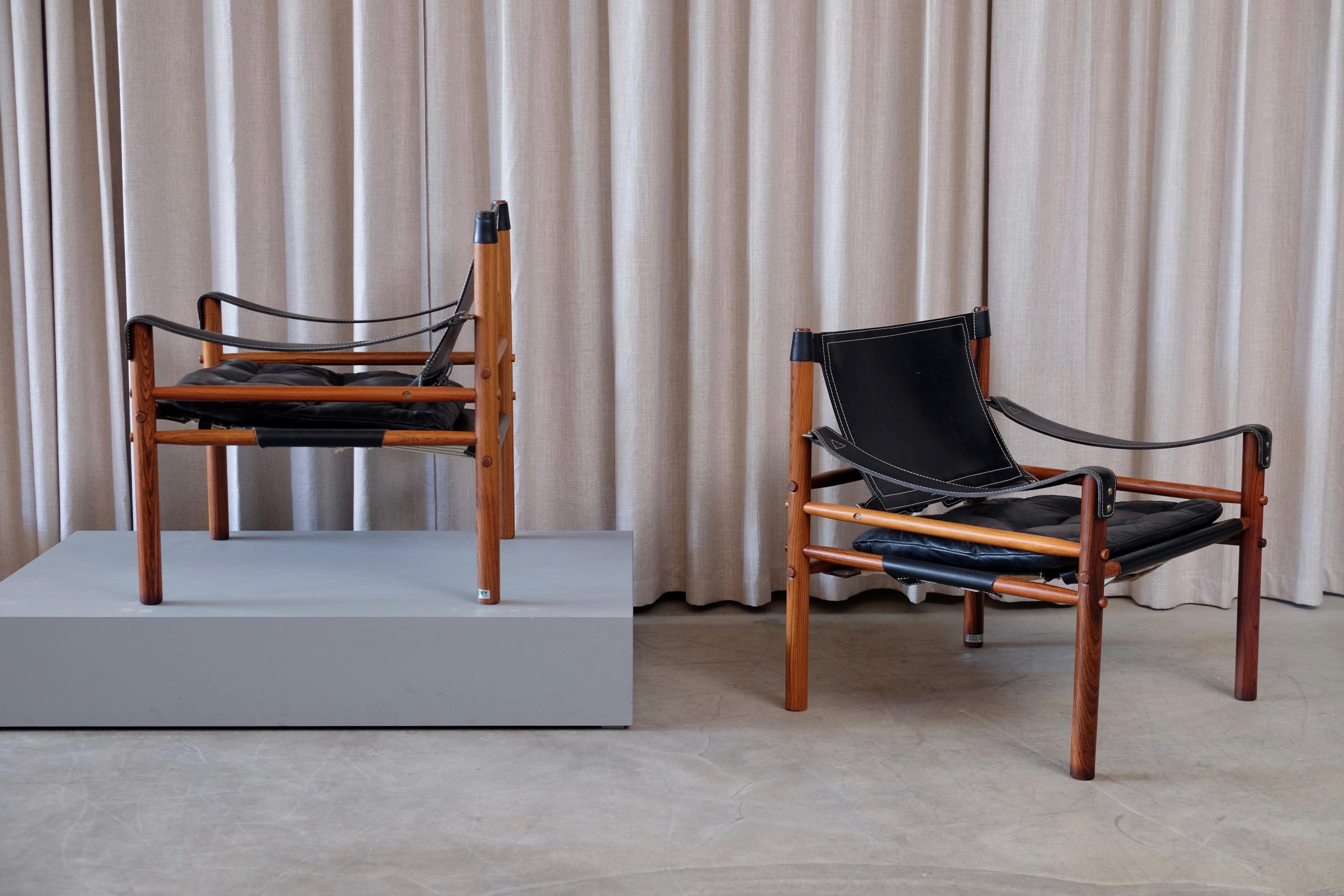 Pair of Arne Norell Easy Chairs Model Sirocco, 1960s 4