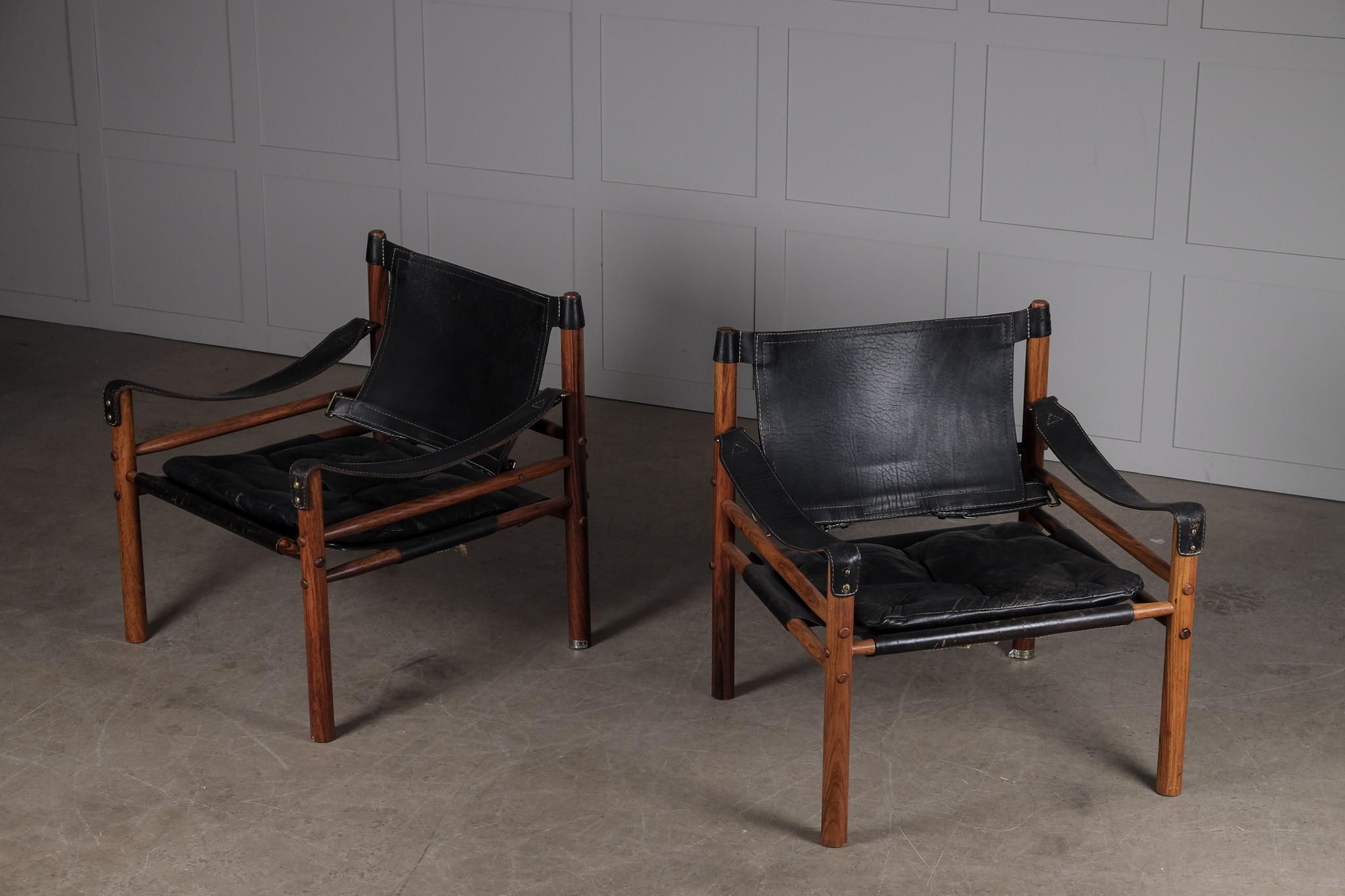 Pair of Arne Norell Easy Chairs Model Sirocco, 1960s 4