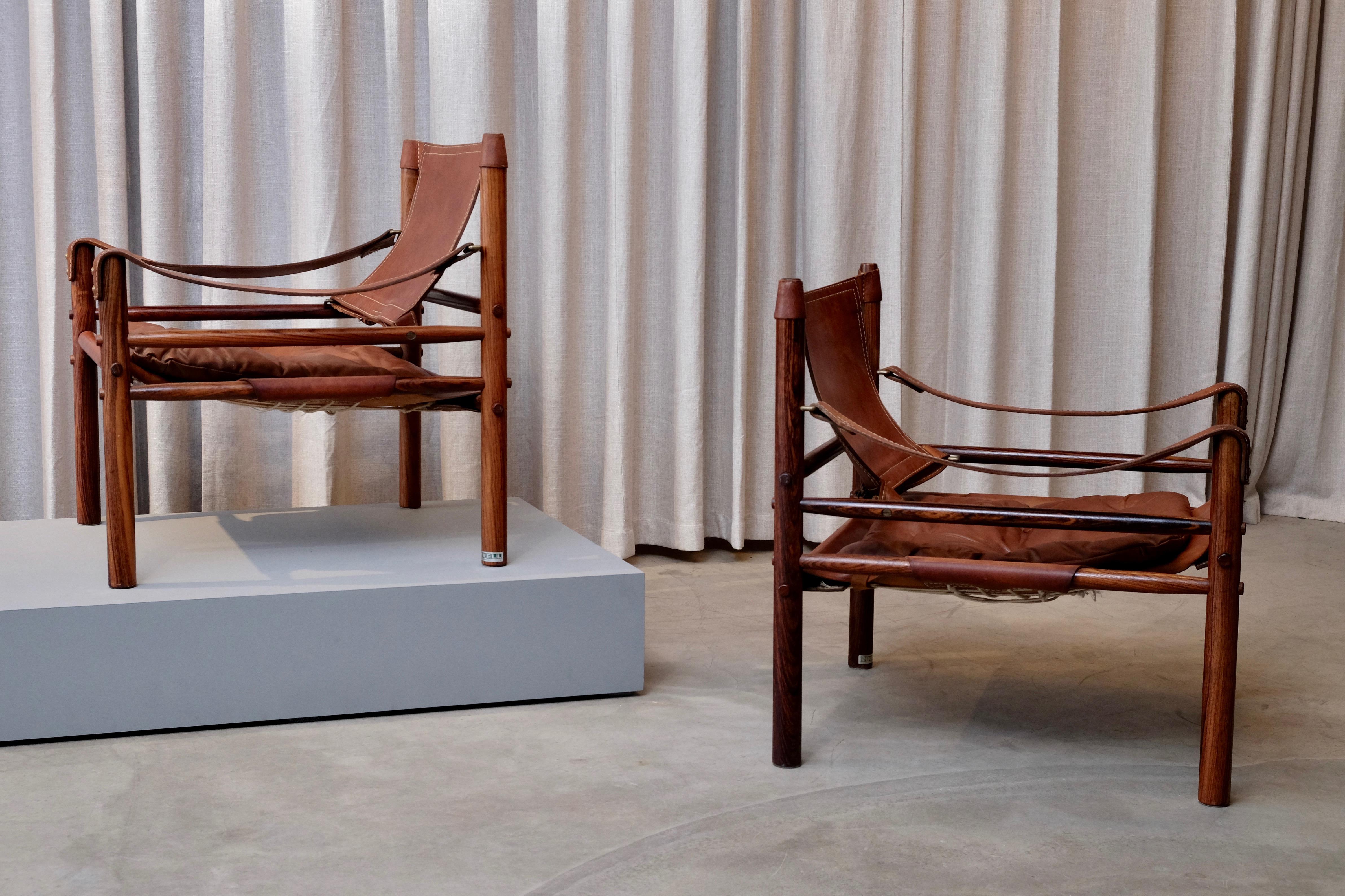 Pair of Arne Norell Easy Chairs Model Sirocco, 1960s 5