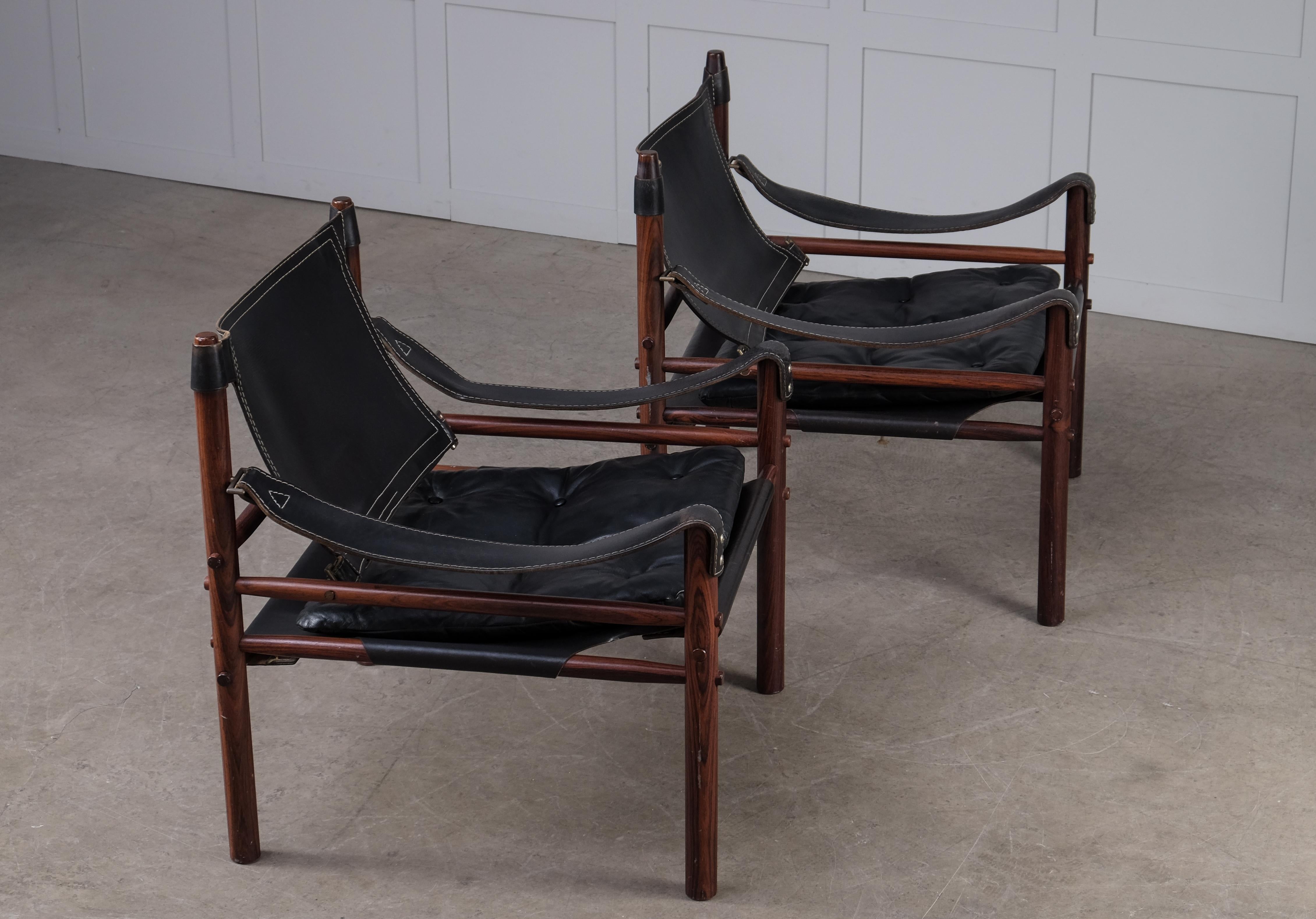 Pair of Arne Norell Easy Chairs Model Sirocco, 1960s 5