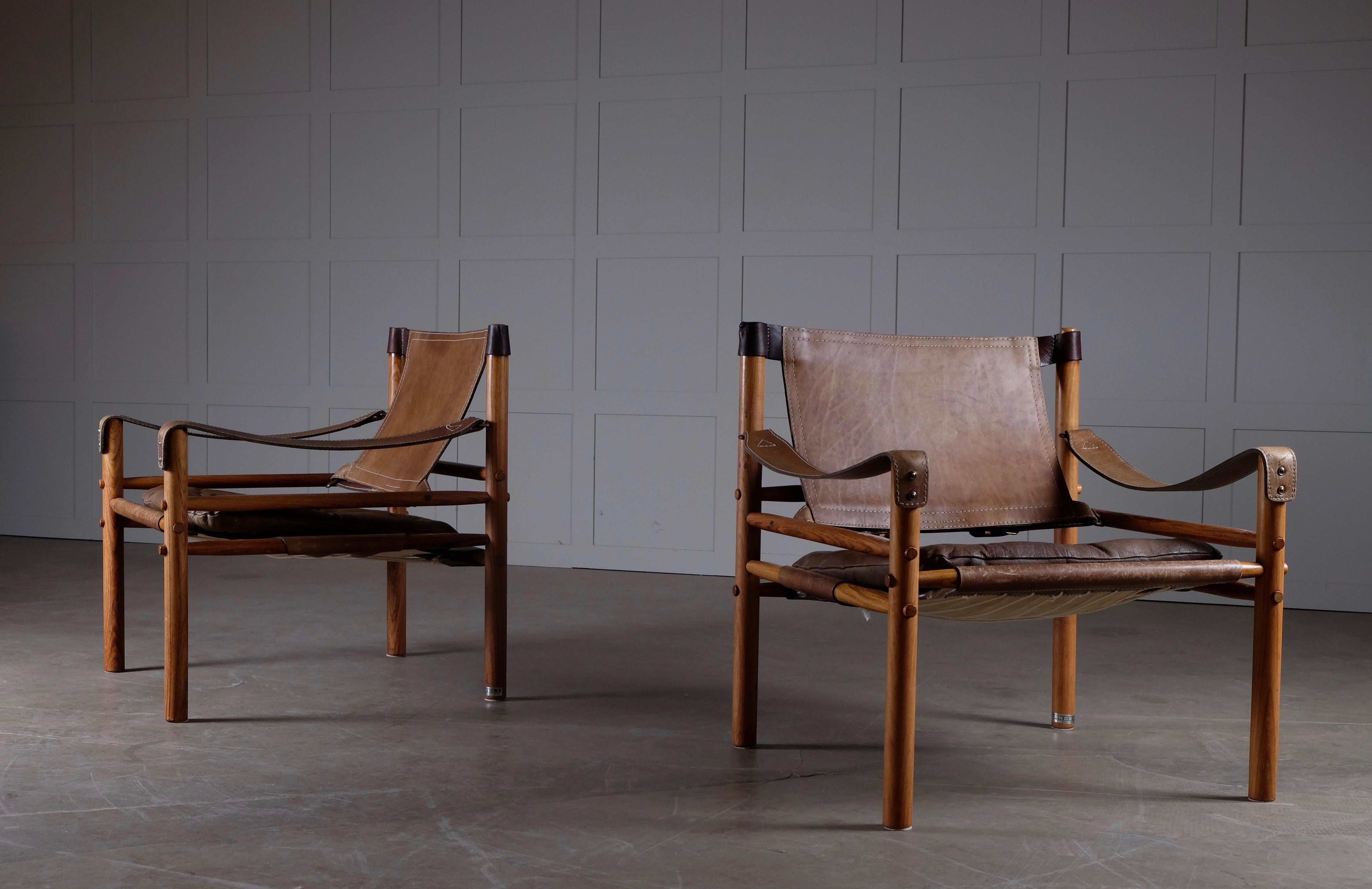 Pair of Arne Norell Easy Chairs Model Sirocco, 1960s 7