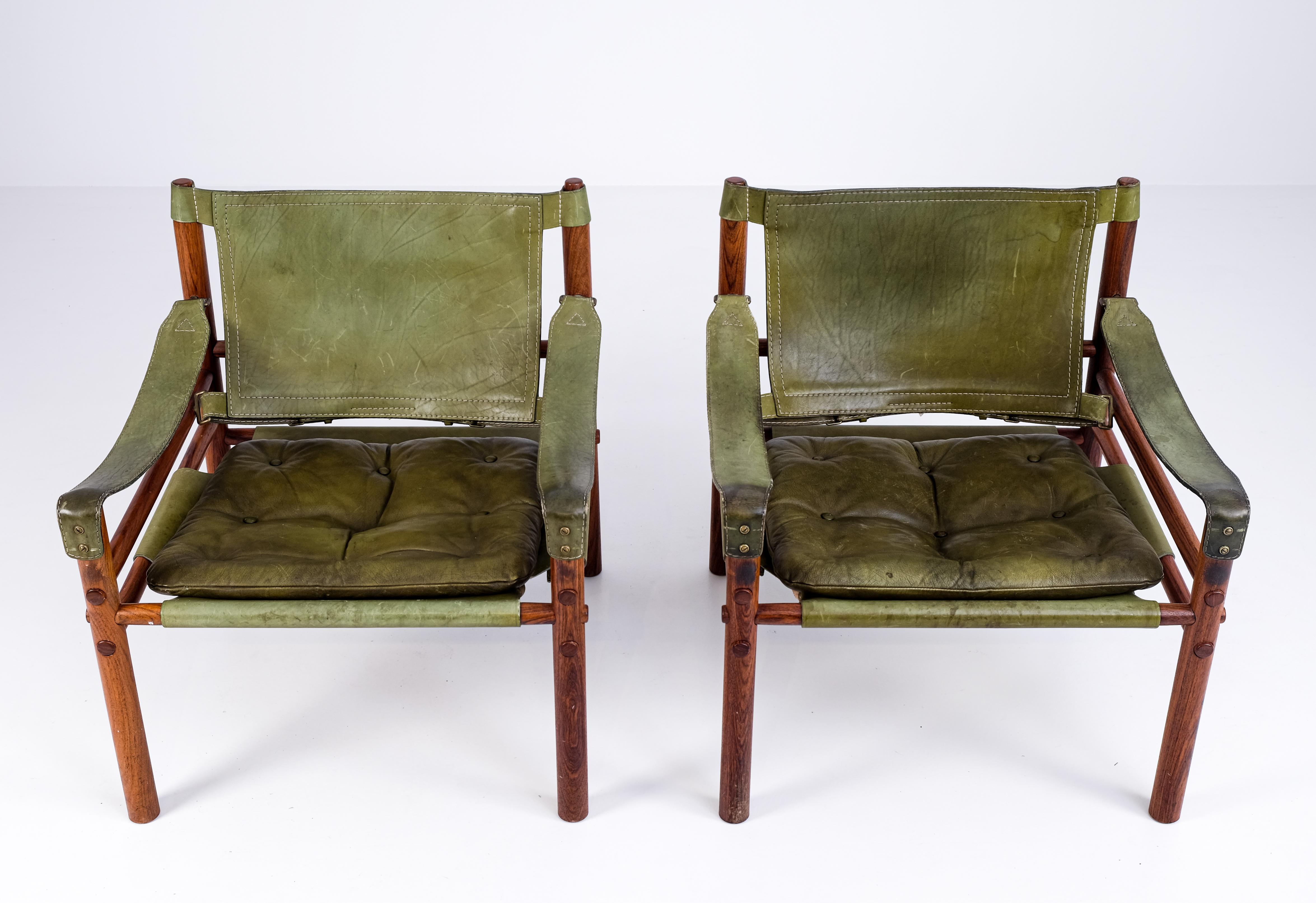 Pair of Arne Norell Easy Chairs Model Sirocco, 1960s 7
