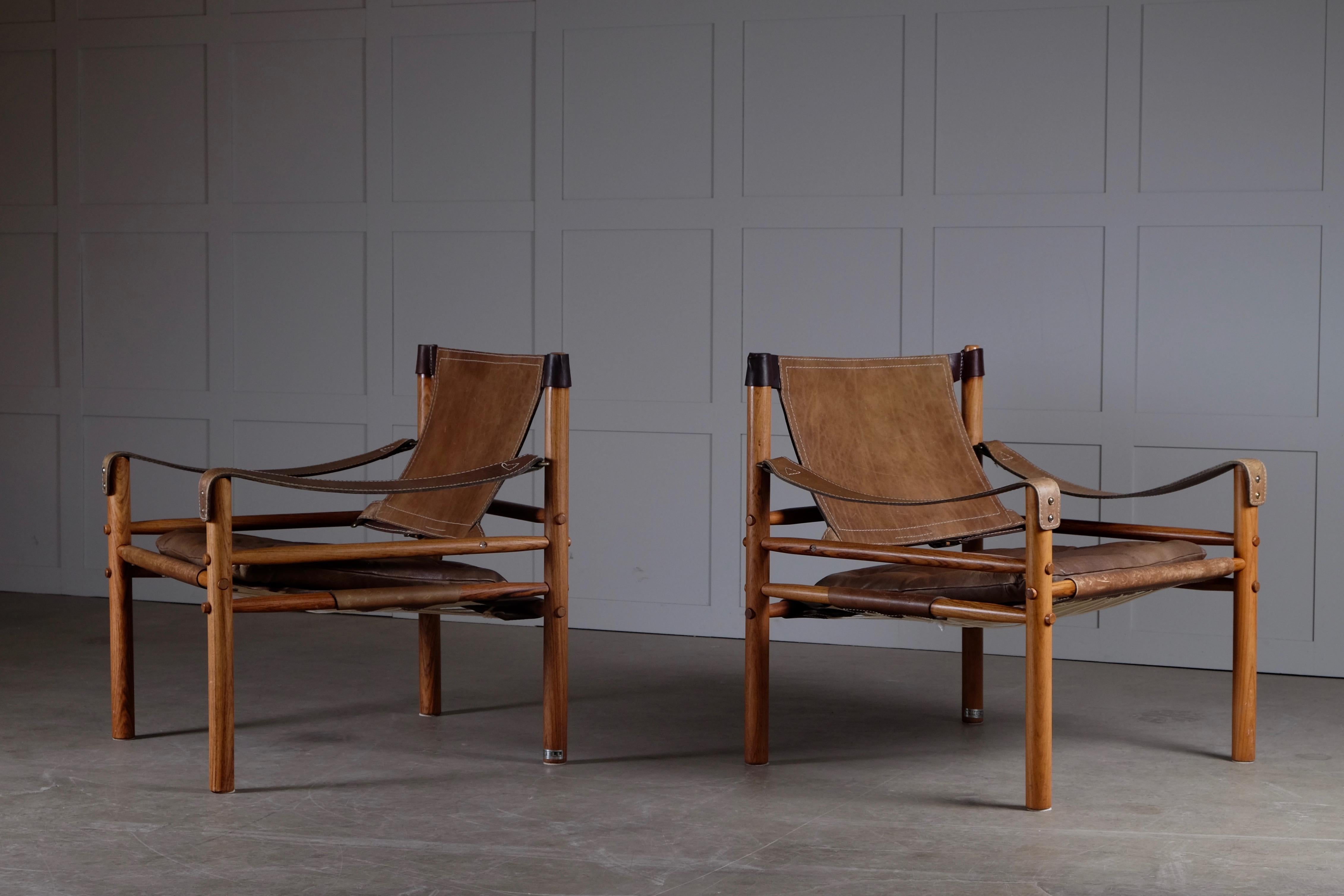 Pair of Arne Norell Easy Chairs Model Sirocco, 1960s 8