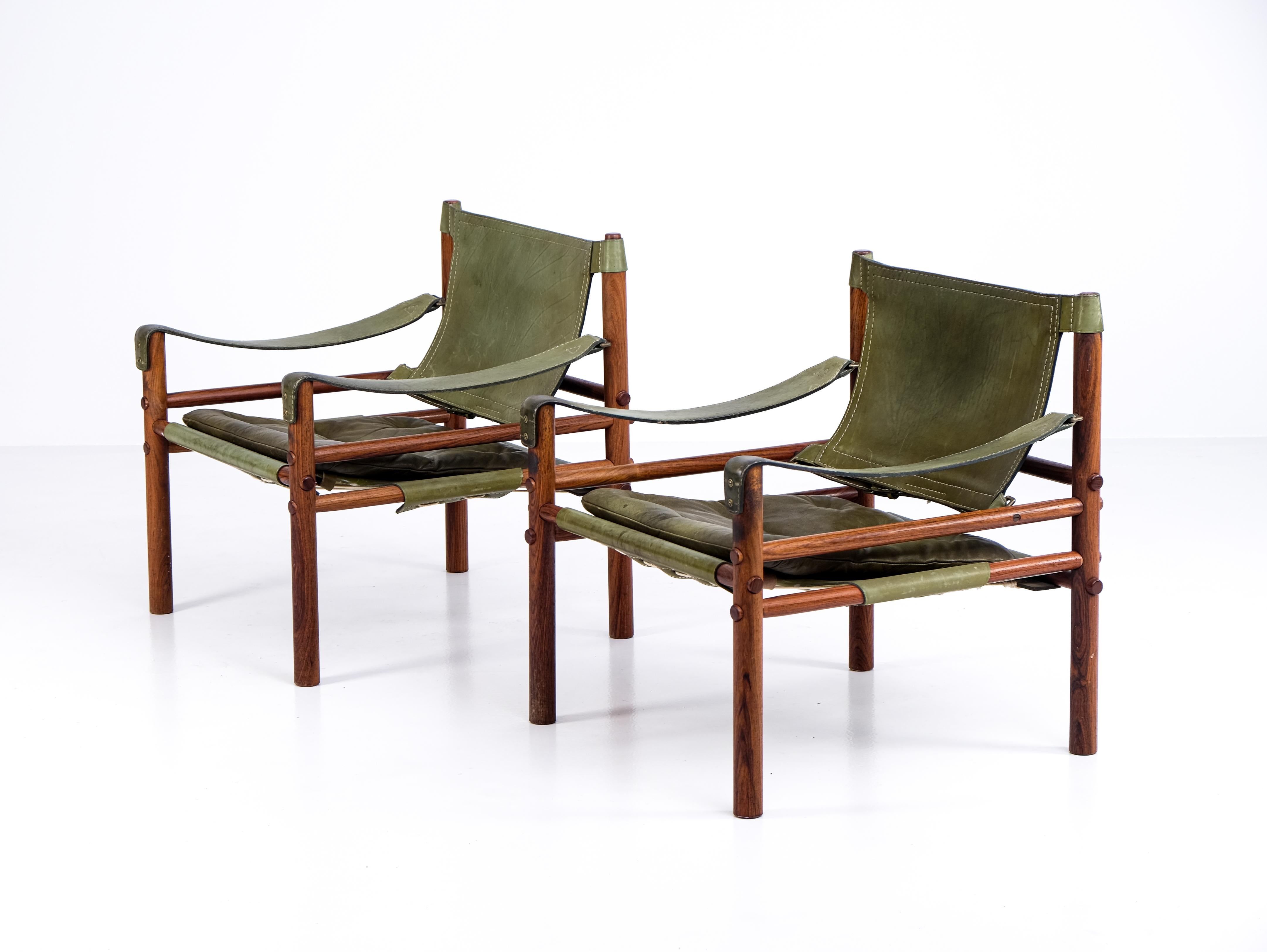 Pair of Arne Norell Easy Chairs Model Sirocco, 1960s 8