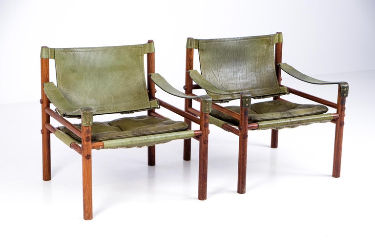 Pair of Arne Norell Easy Chairs Model Sirocco, 1960s For Sale 9